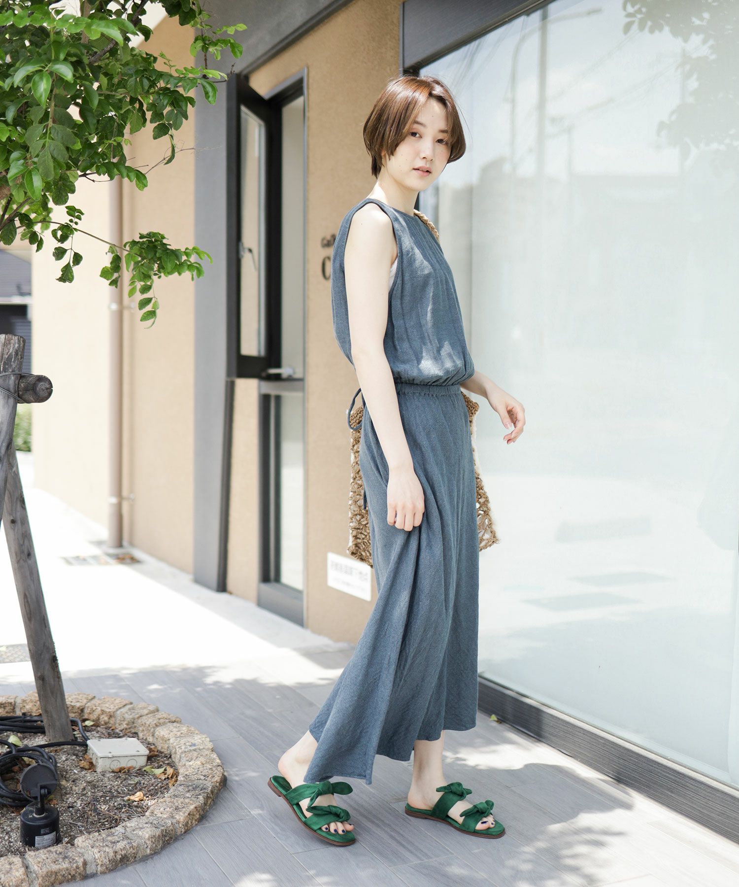 取り外しできるダブルリボンフラットミュールサンダル【1点でゆうパケット】▲返品交換不可