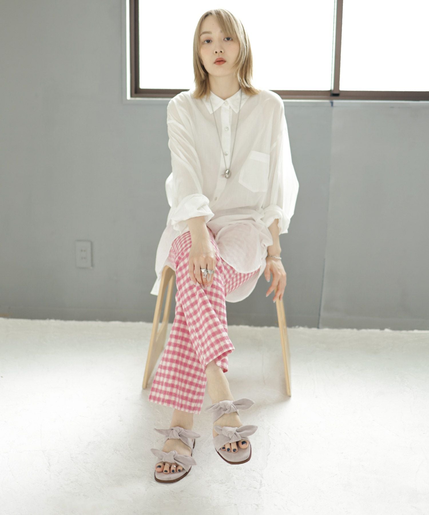 取り外しできるダブルリボンフラットミュールサンダル【1点でゆうパケット】▲返品交換不可