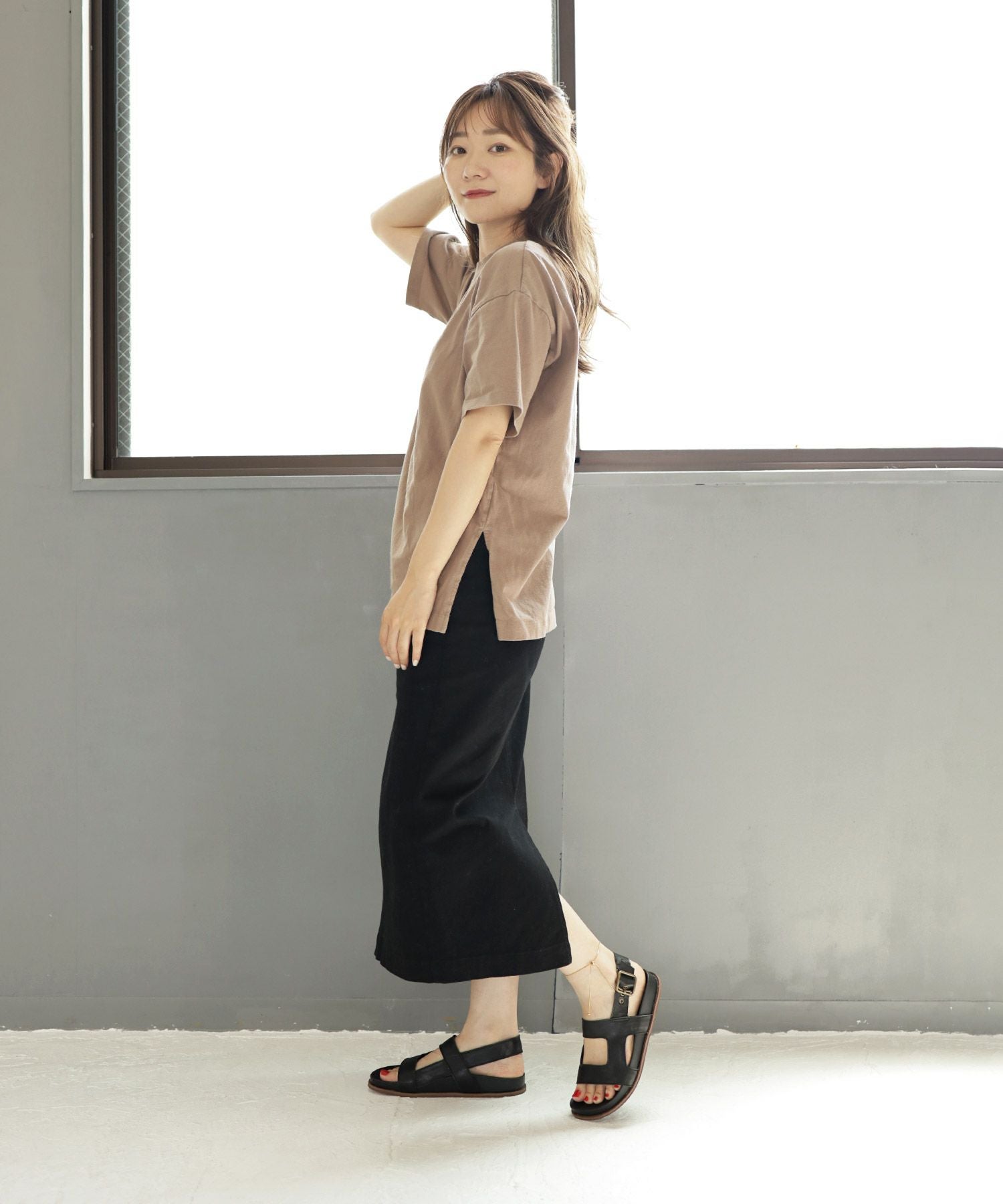 ラティスカットストラップのフットベッドサンダル【公式ショップ・ZOZOTOWN・Amazon限定販売アイテム】▲返品交換不可