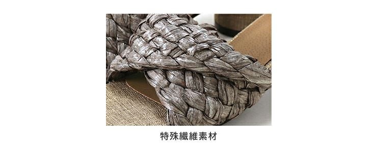 編み込みデザインサークルヒールミュールサンダル▲返品不可