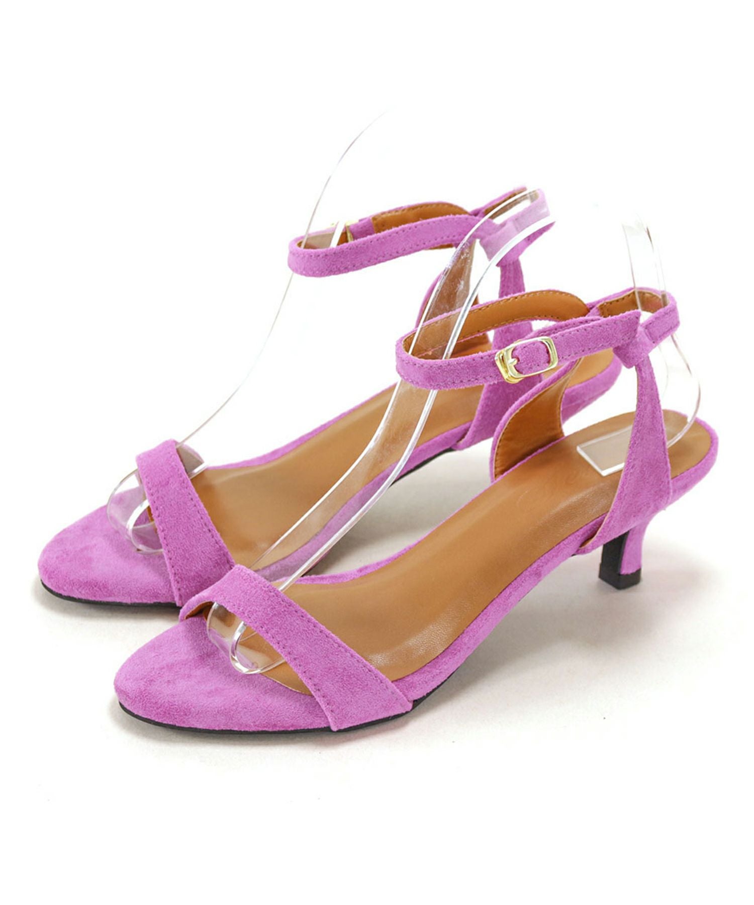 ワンストラップミドルヒールサンダル