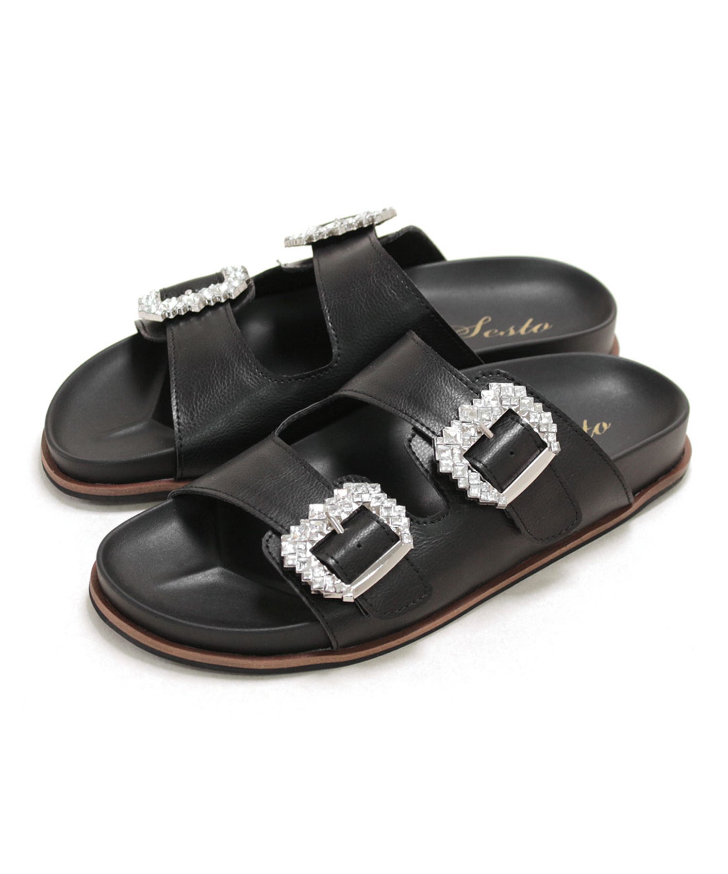 ビジューモチーフフットベッドサンダル