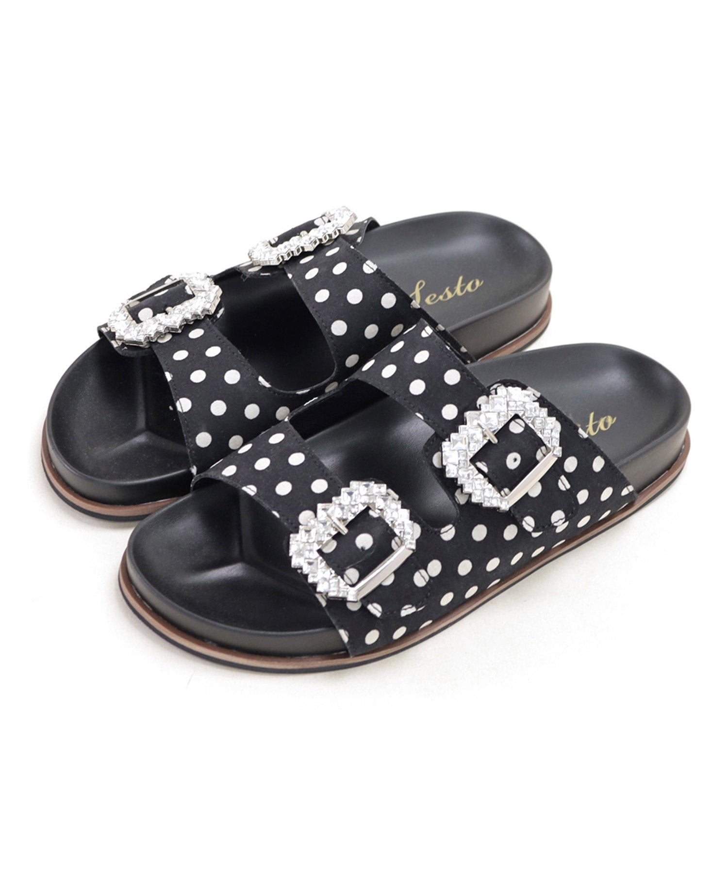 ビジューモチーフフットベッドサンダル