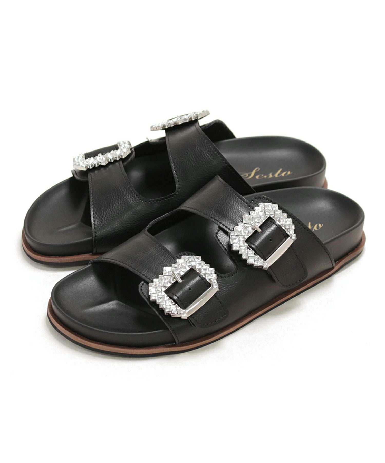 ビジューモチーフフットベッドサンダル