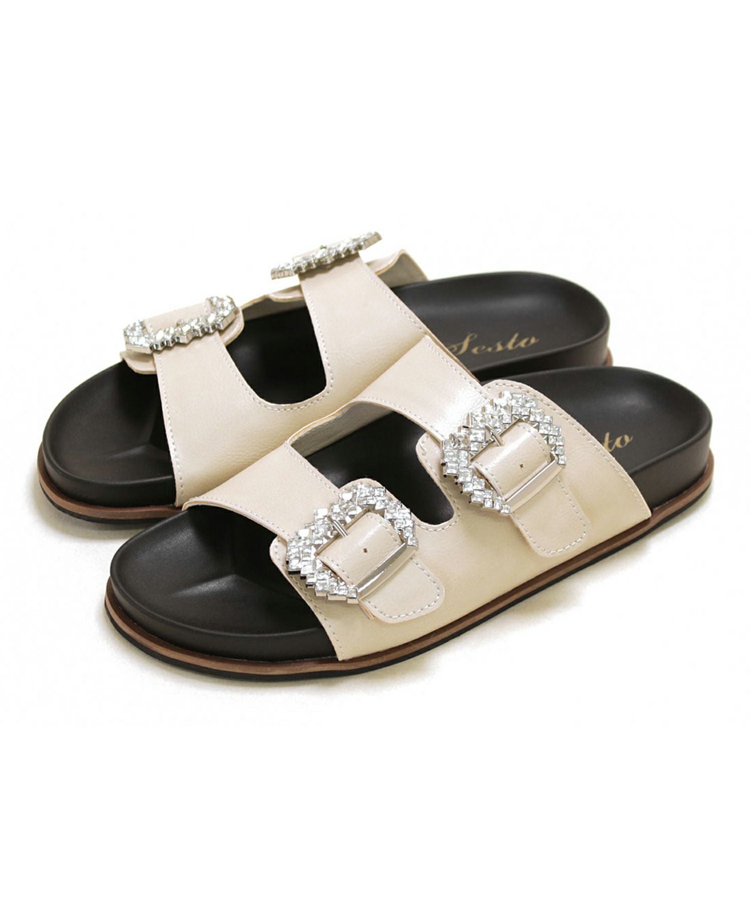 ビジューモチーフフットベッドサンダル