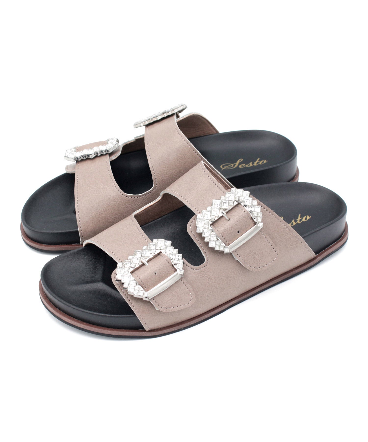 ビジューモチーフフットベッドサンダル