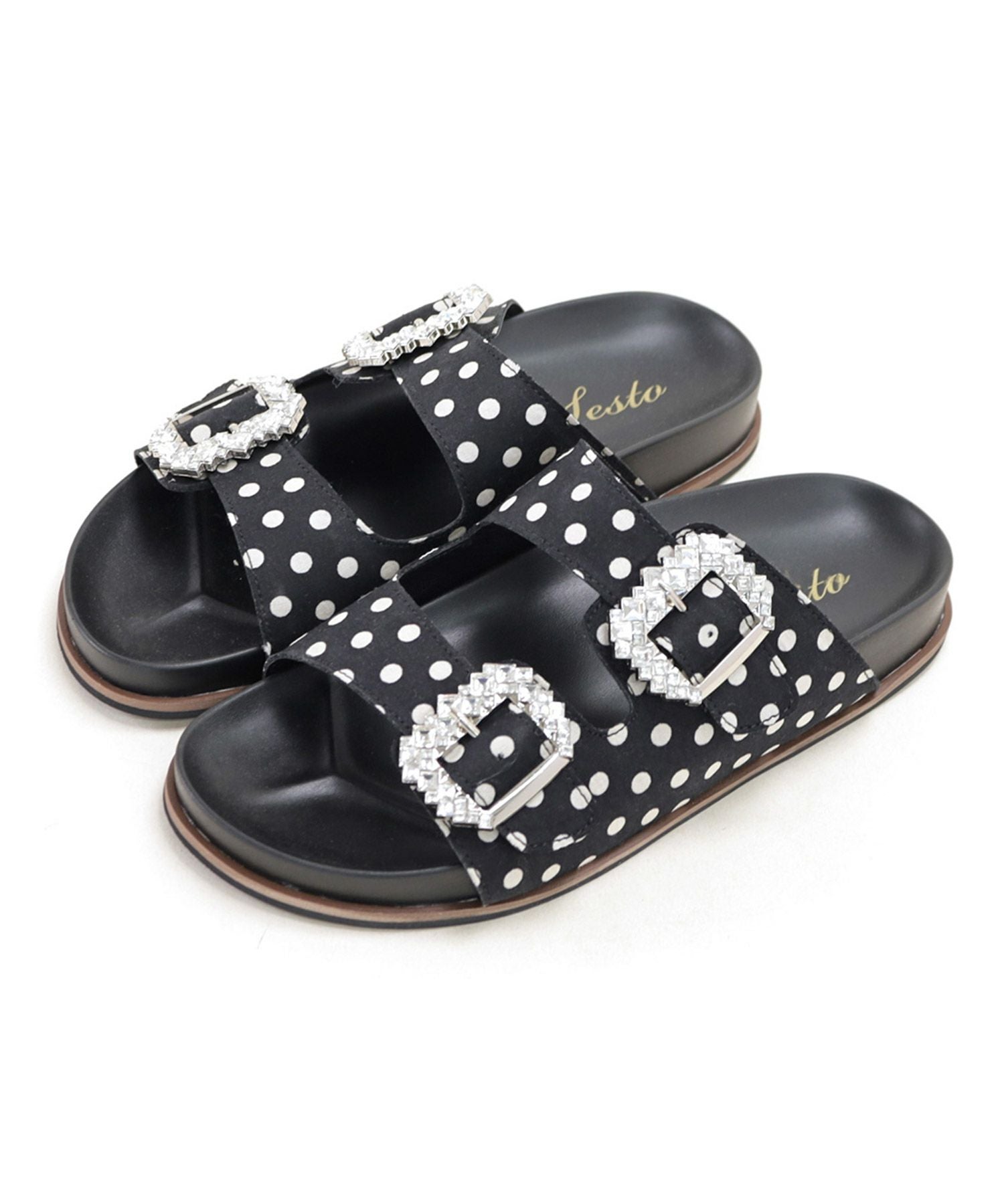 ビジューモチーフフットベッドサンダル