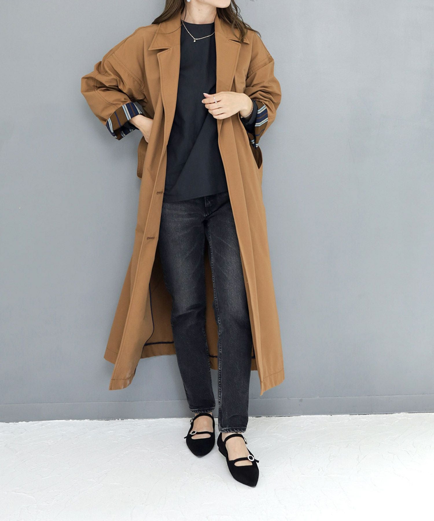 ビジューバックルダブルストラップポインテッドトゥフラットパンプス