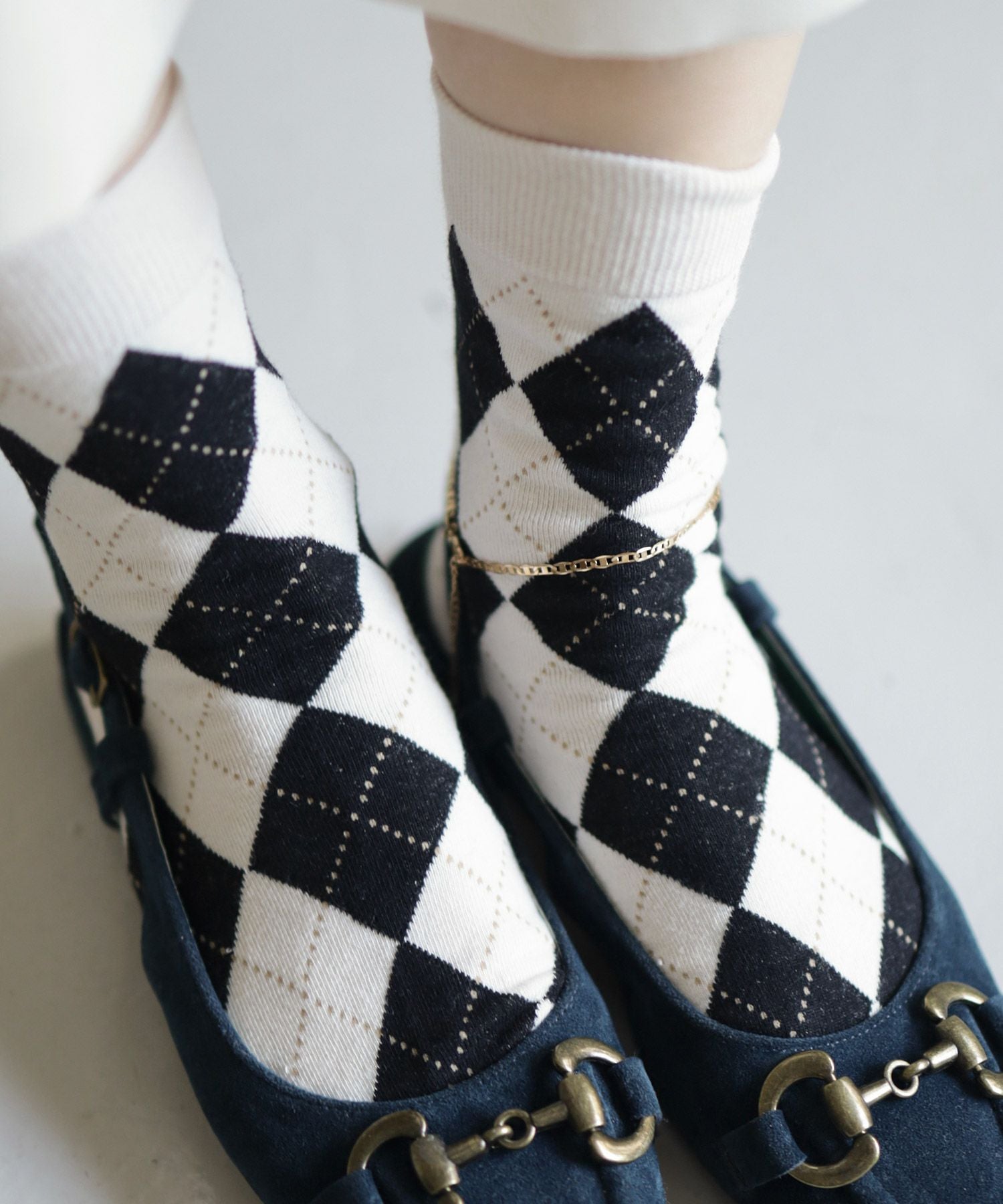 アーガイル柄ソックス【返品・交換不可】【5セットまでゆうパケット可