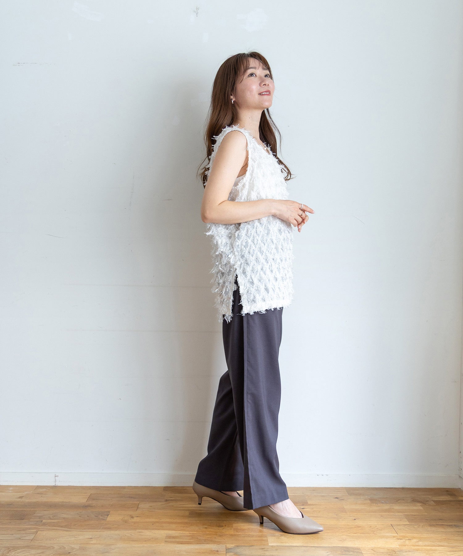 削れないかかとゴム&高機能クッションの美脚ローヒールパンプス