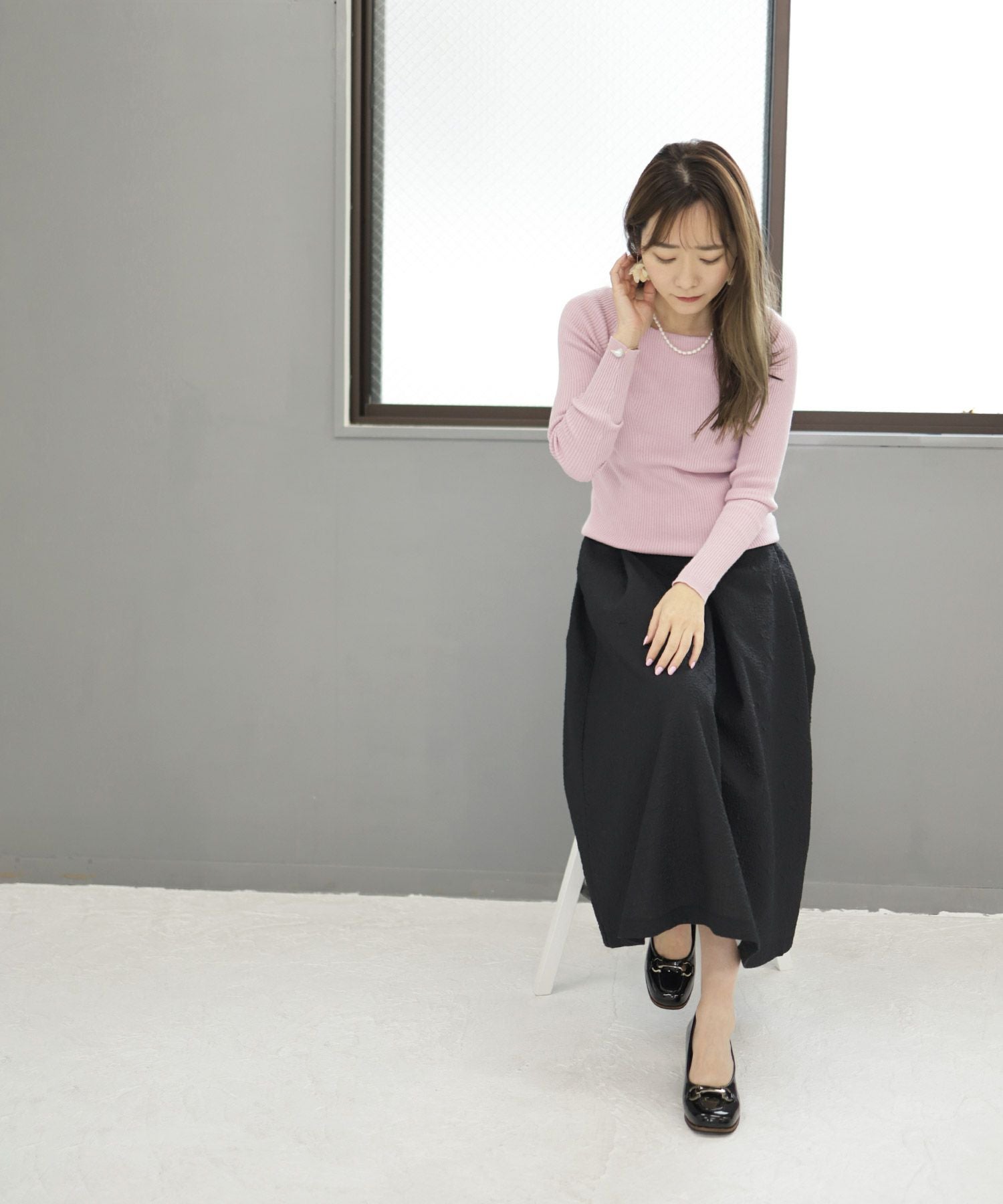 ビット付きフレアヒールパンプス▲返品交換不可