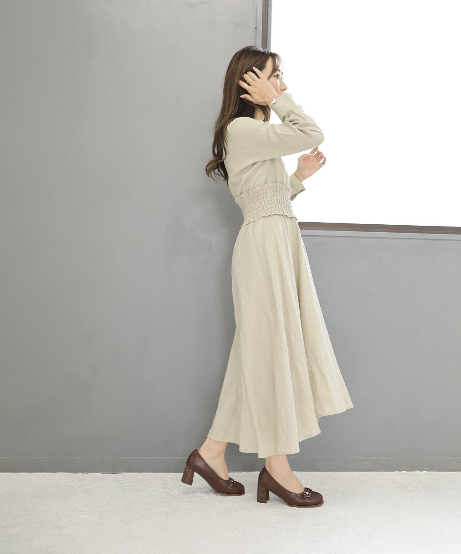 ビット付きフレアヒールパンプス▲返品交換不可