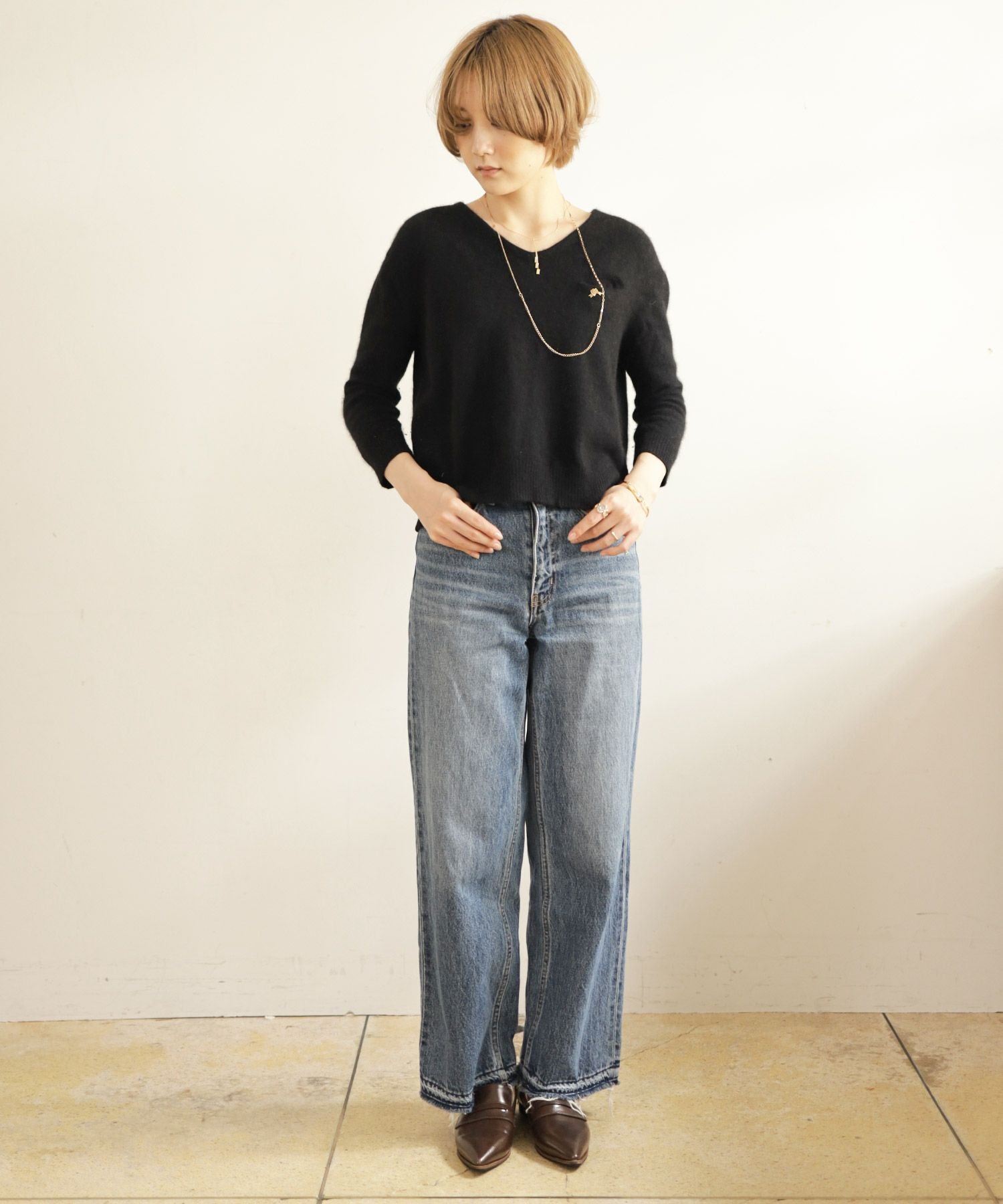 ポインテッドトゥコインローファーパンプス▲返品交換不可