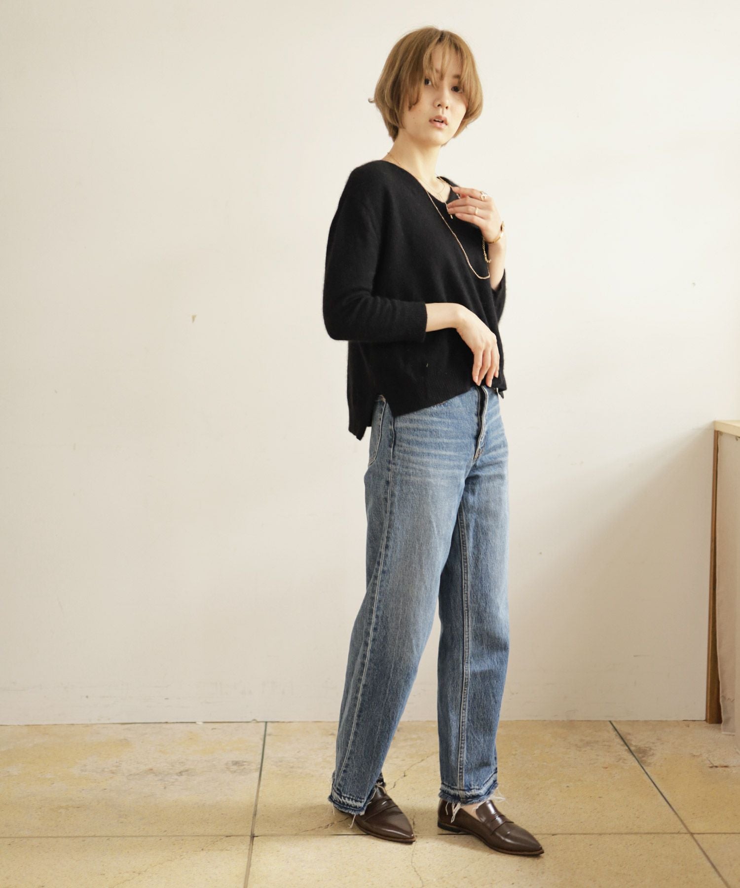 ポインテッドトゥコインローファーパンプス▲返品交換不可