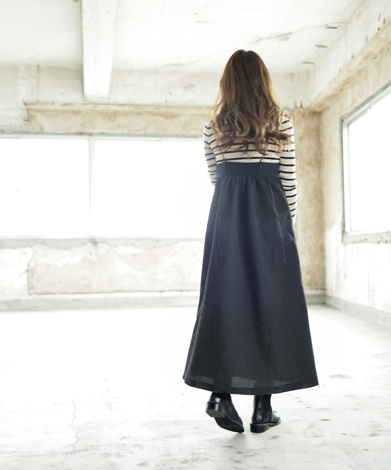 ニットコンビローヒールショートブーツ