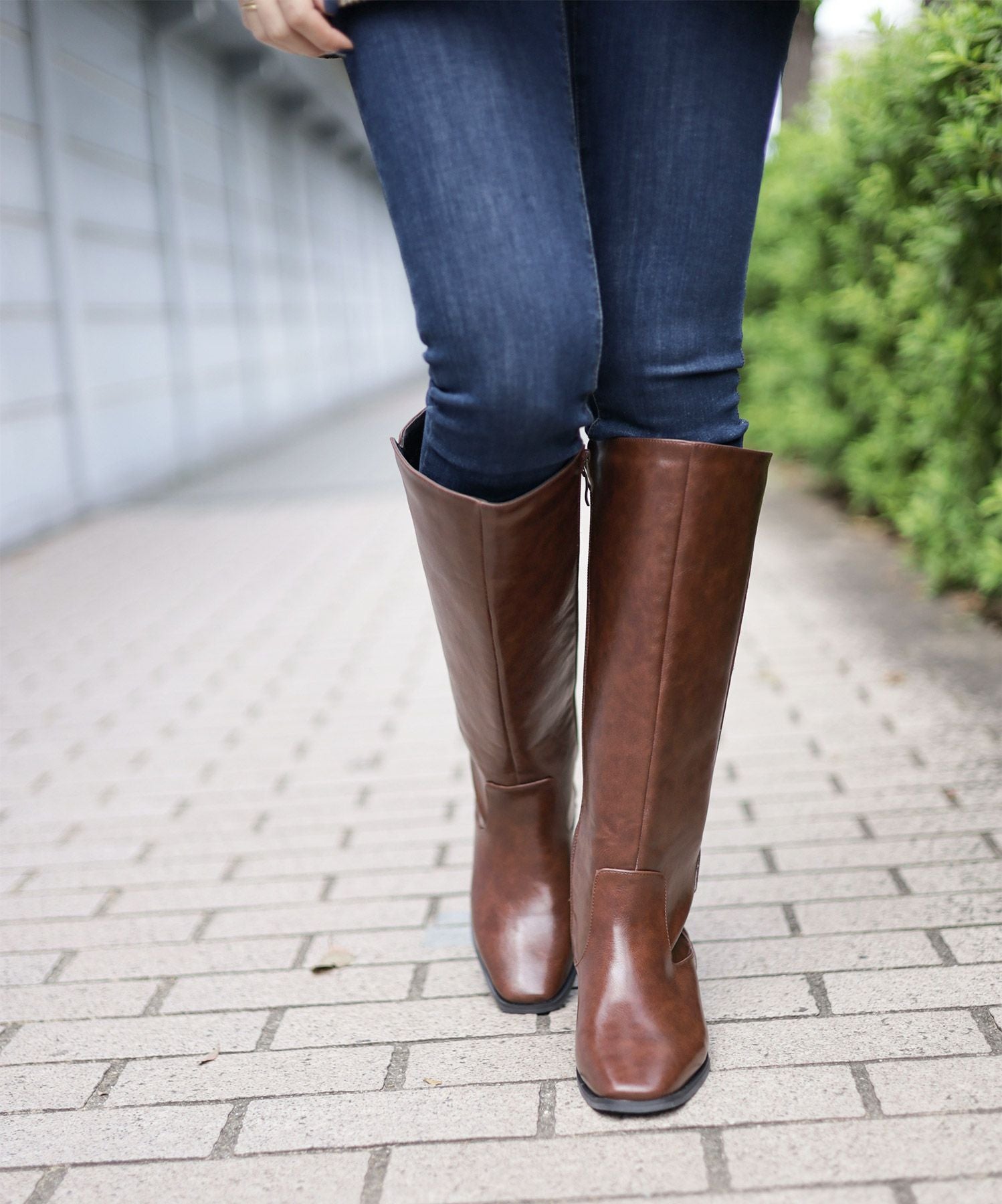 3cmインヒール入り！ストレートロングブーツ