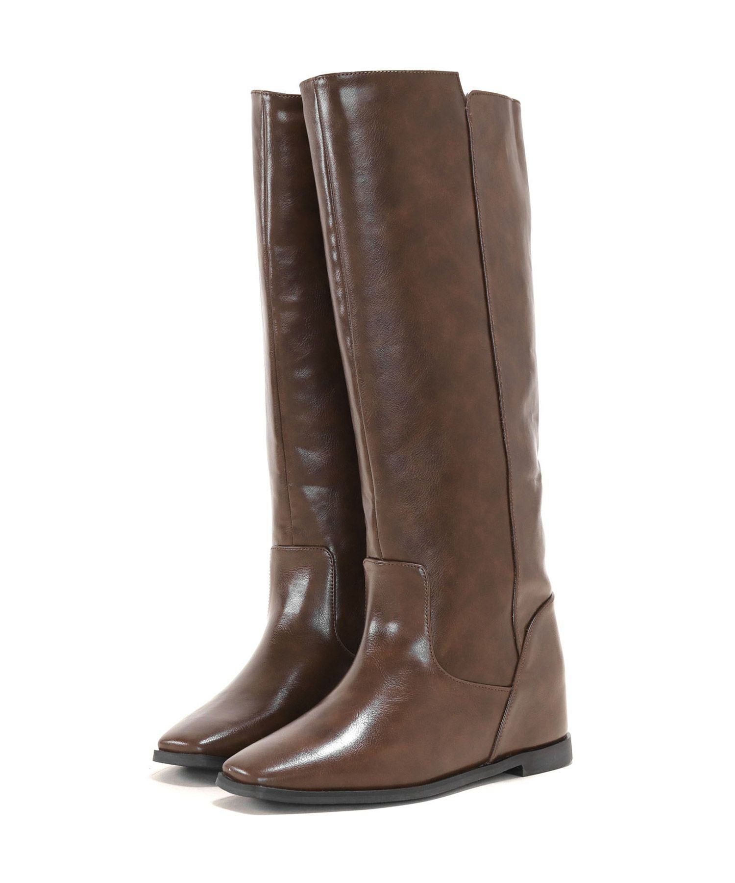 3cmインヒール入り！ストレートロングブーツ