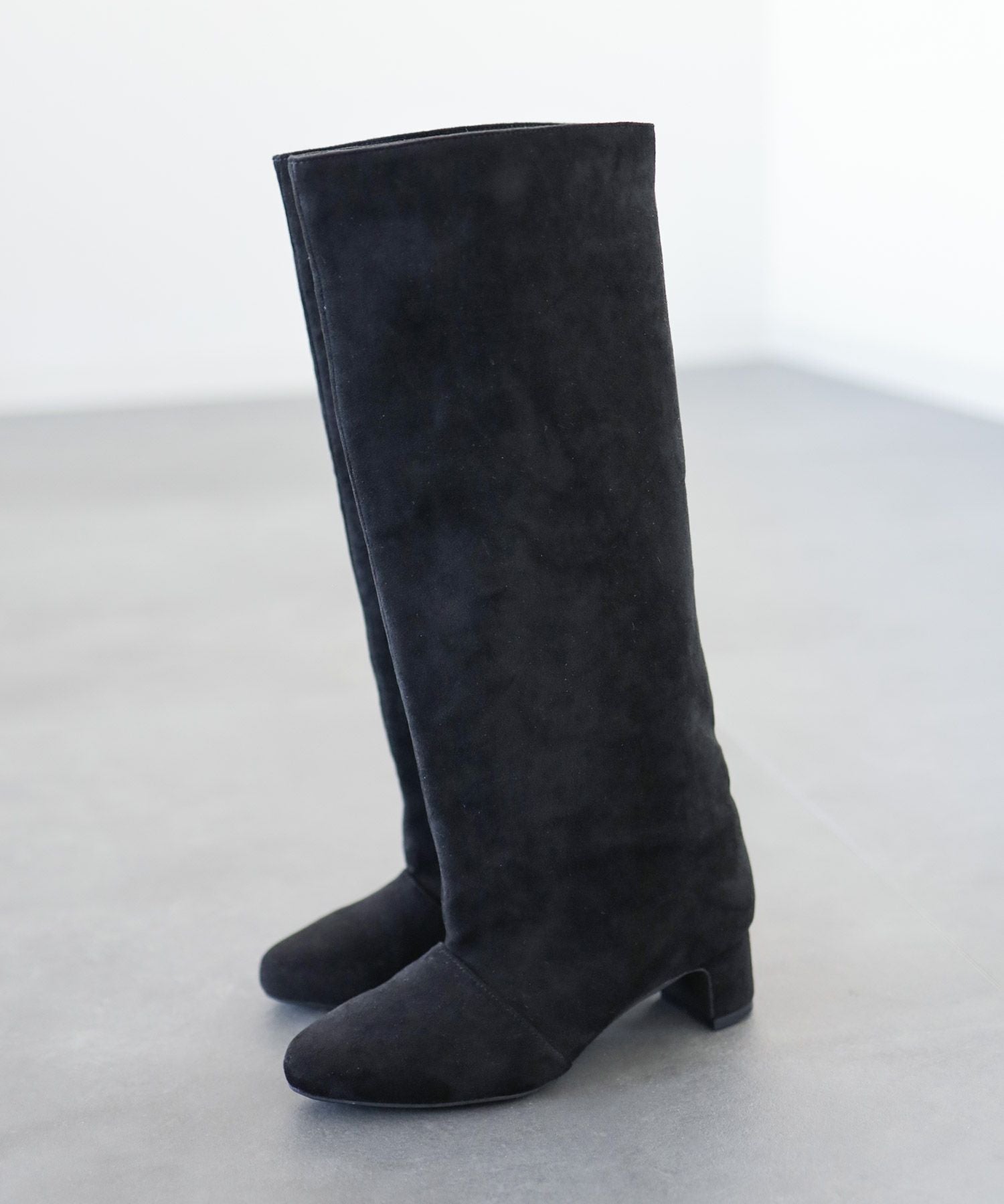 ワイドシャフトミドルヒールロングブーツ 【公式ショップ・ZOZOTOWN