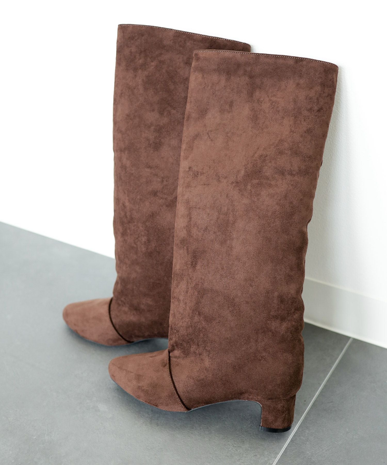 ワイドシャフトミドルヒールロングブーツ 【公式ショップ・ZOZOTOWN