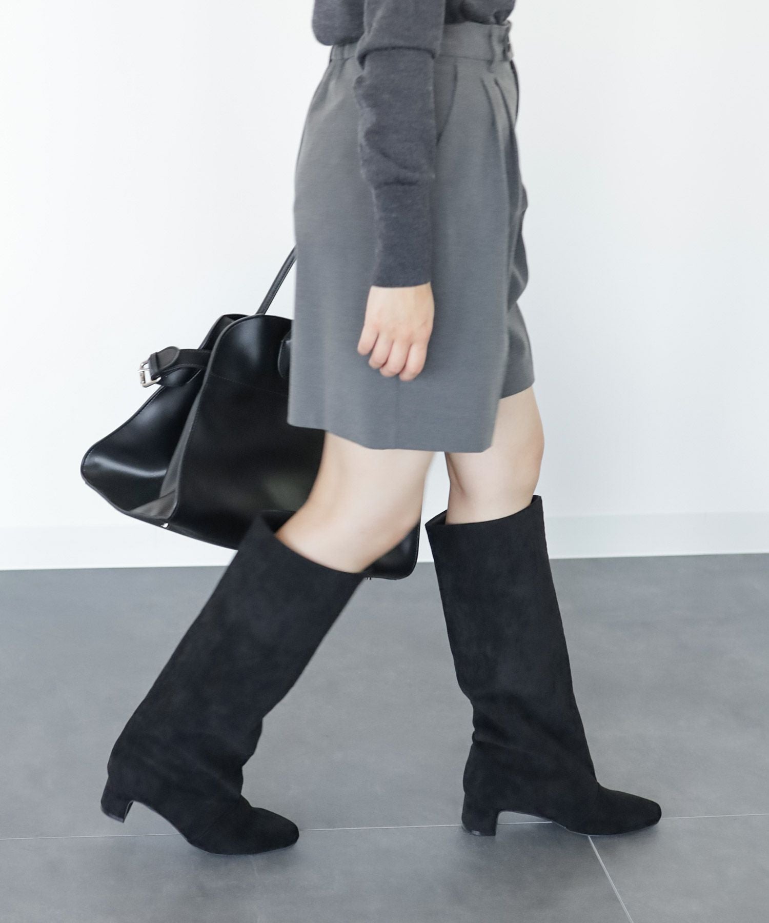 ワイドシャフトミドルヒールロングブーツ 【公式ショップ・ZOZOTOWN限定販売アイテム】 Newカラー