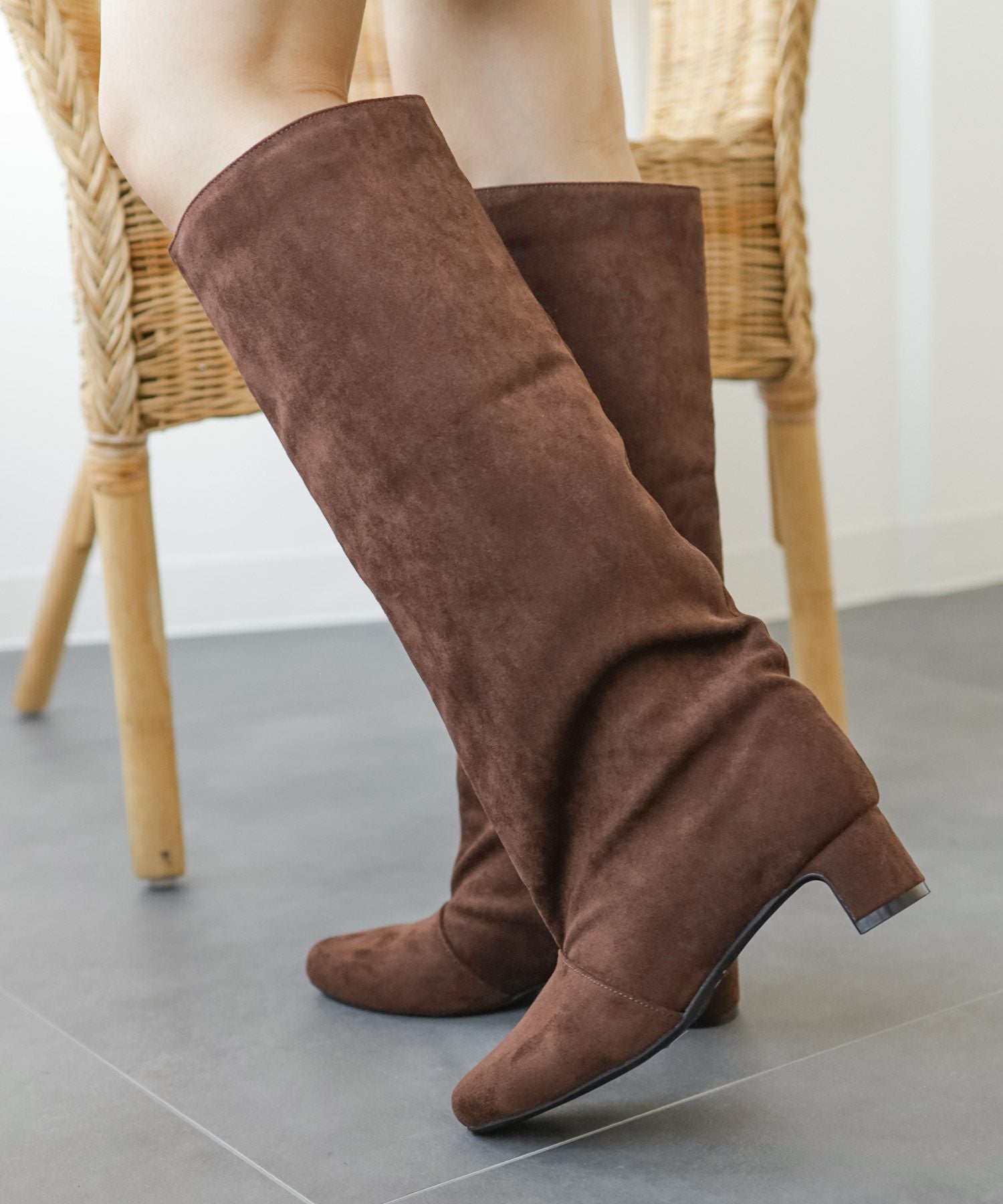 ワイドシャフトミドルヒールロングブーツ 【公式ショップ・ZOZOTOWN限定販売アイテム】 Newカラー