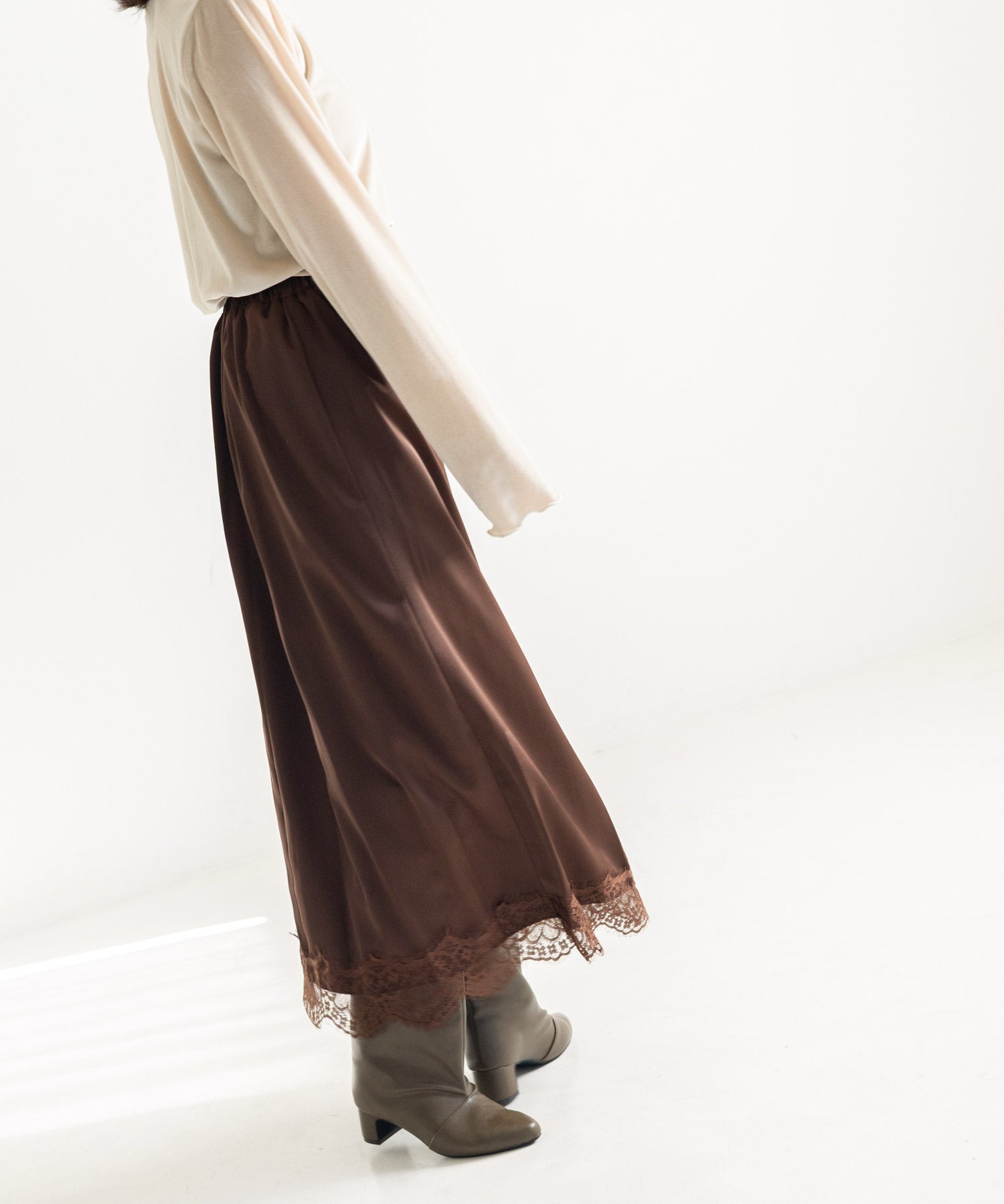 ワイドシャフトミドルヒールロングブーツ Newカラー 一部10月上旬入荷予定