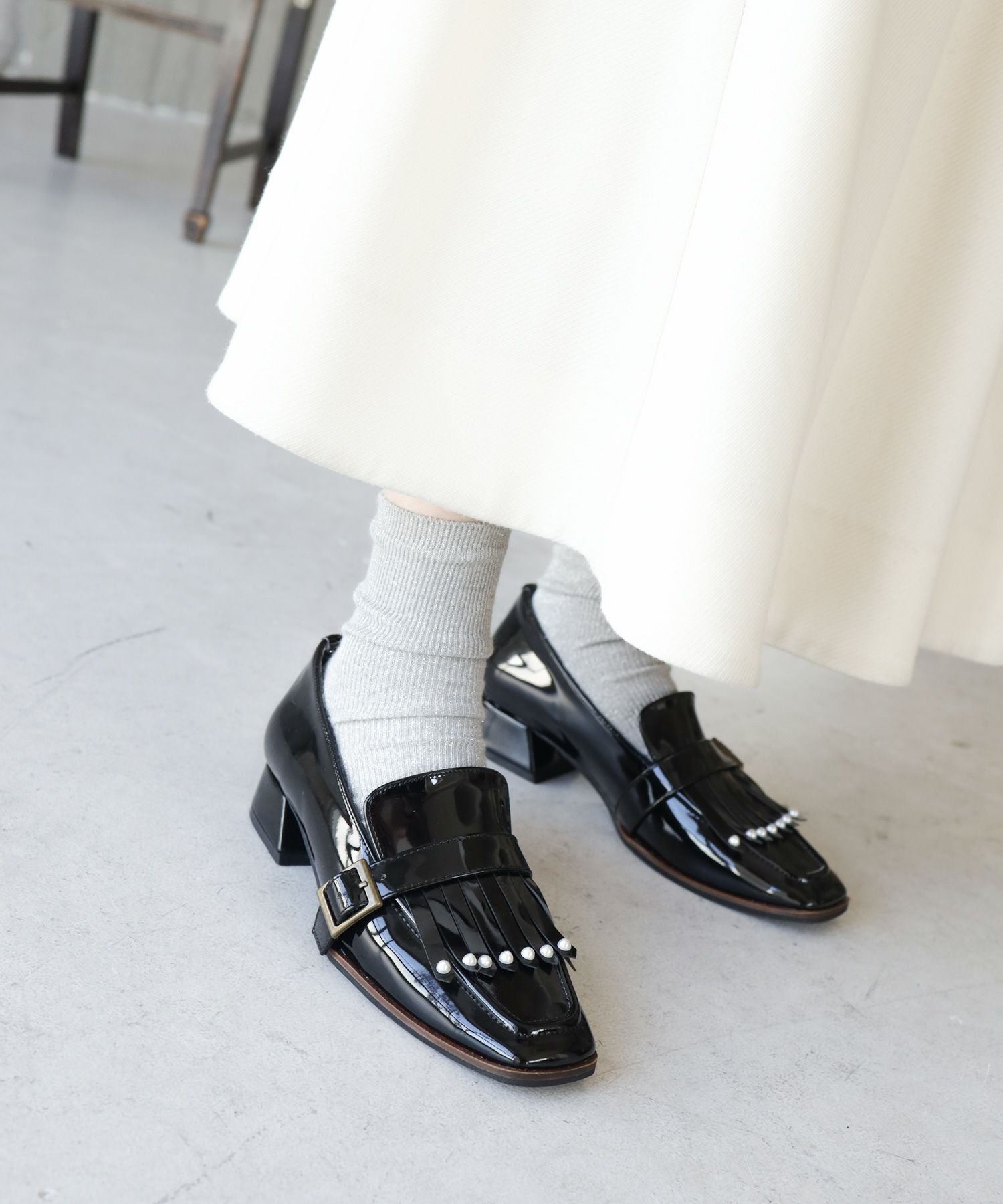 パールタッセルローヒールローファーパンプス【公式ショップ・ZOZOTOWN・Amazon限定販売アイテム】