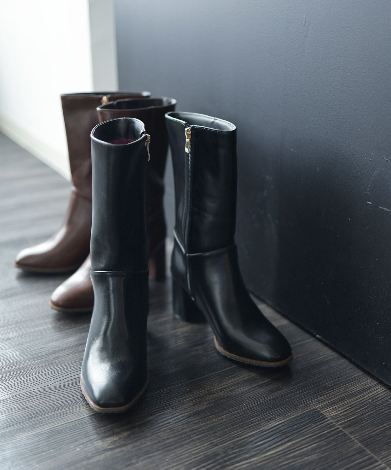 チャンキーヒールミドルブーツ【公式ショップ・ZOZOTOWN・Amazon限定販売アイテム】▲返品不可