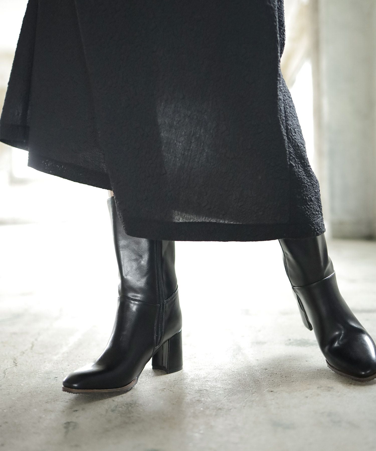 チャンキーヒールミドルブーツ【公式ショップ・ZOZOTOWN・Amazon限定販売アイテム】▲返品不可