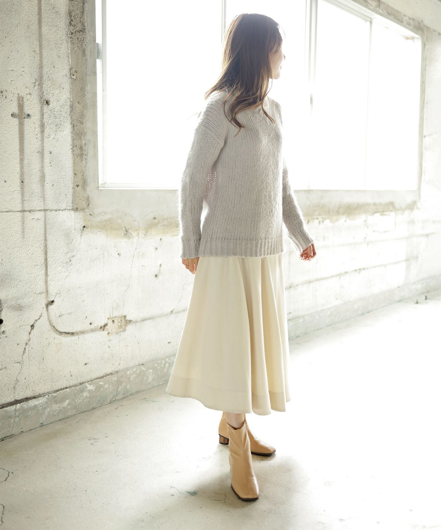 ウッドローヒールショートブーツ▲返品不可