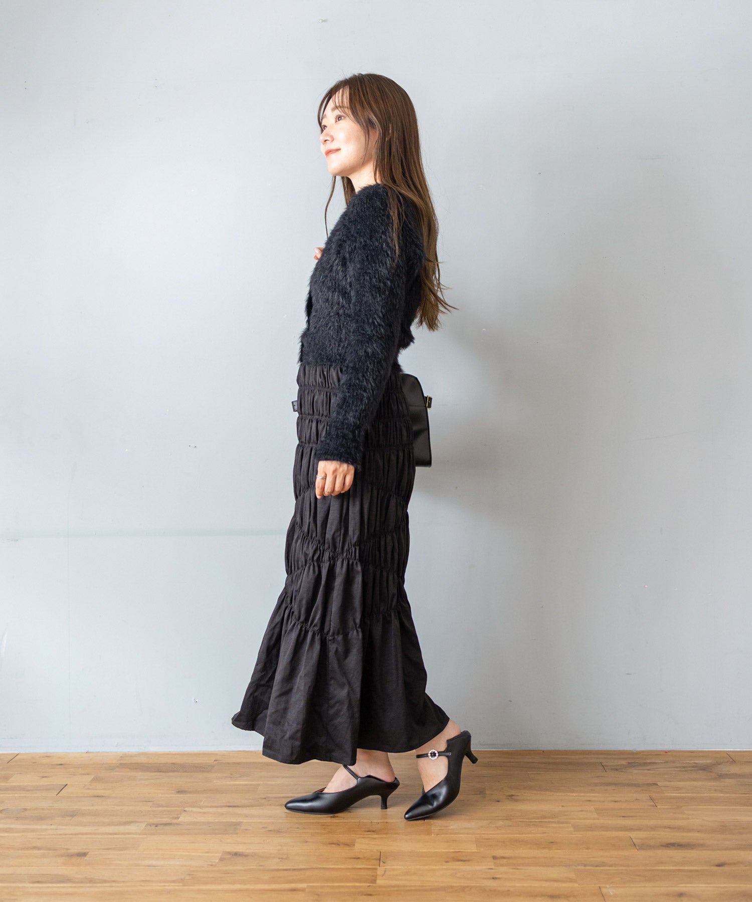 かかとが踏める2Way!ビジューバックルポインテッドトゥキトゥンヒールパンプス
