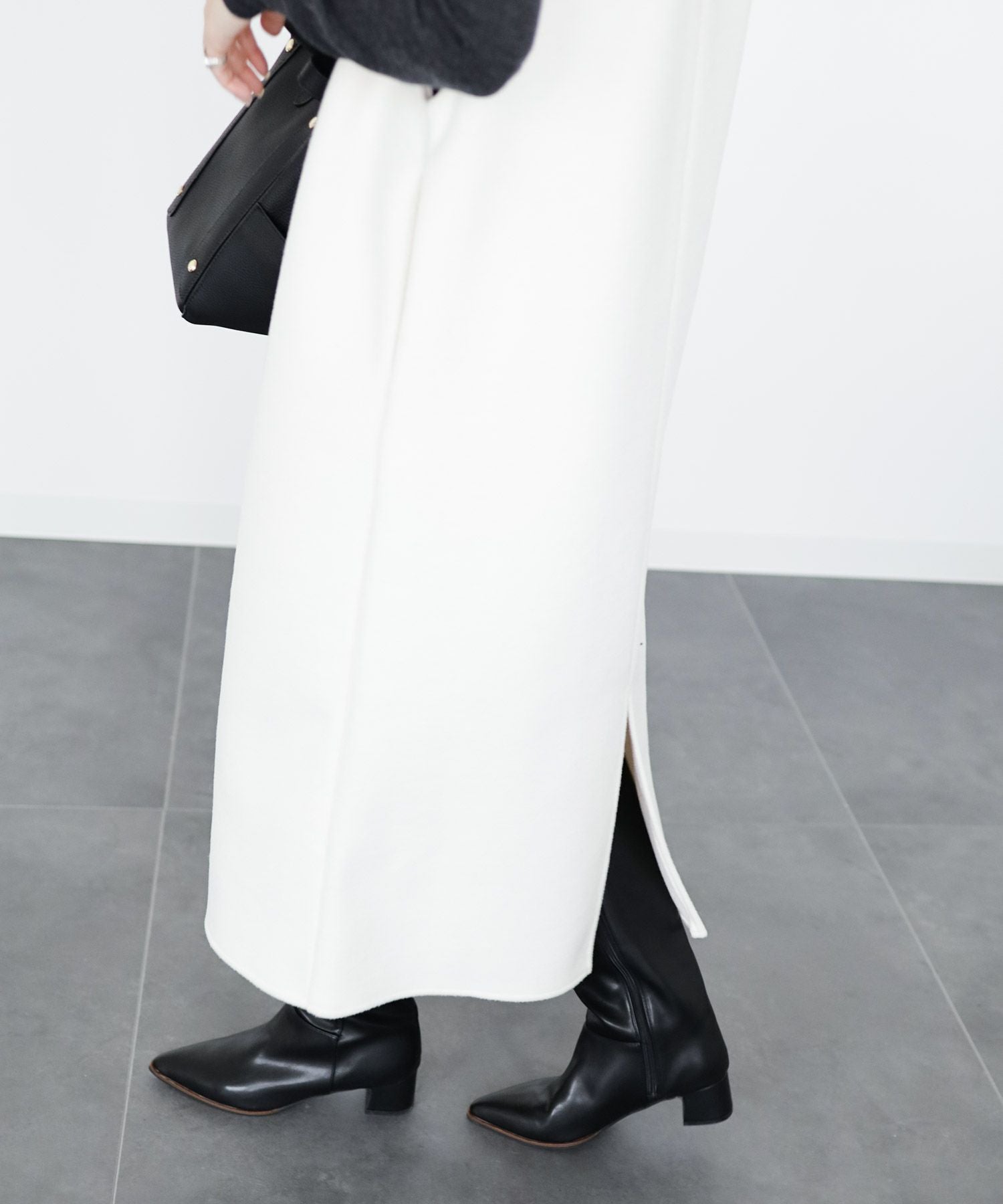 ポインテッドトゥストレートロングブーツ