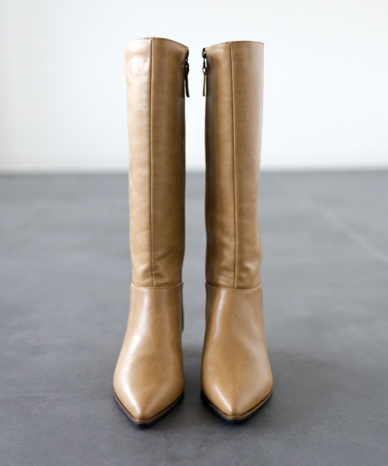 ポインテッドトゥストレートロングブーツ