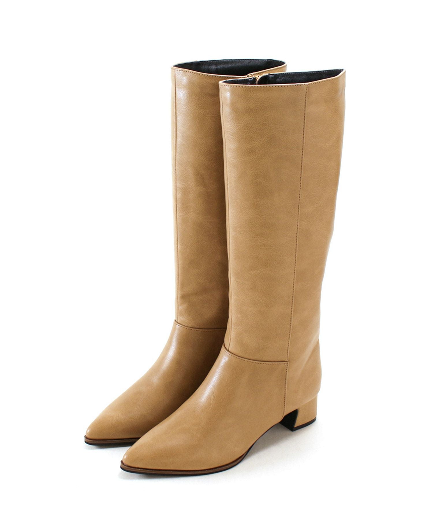 ポインテッドトゥストレートロングブーツ