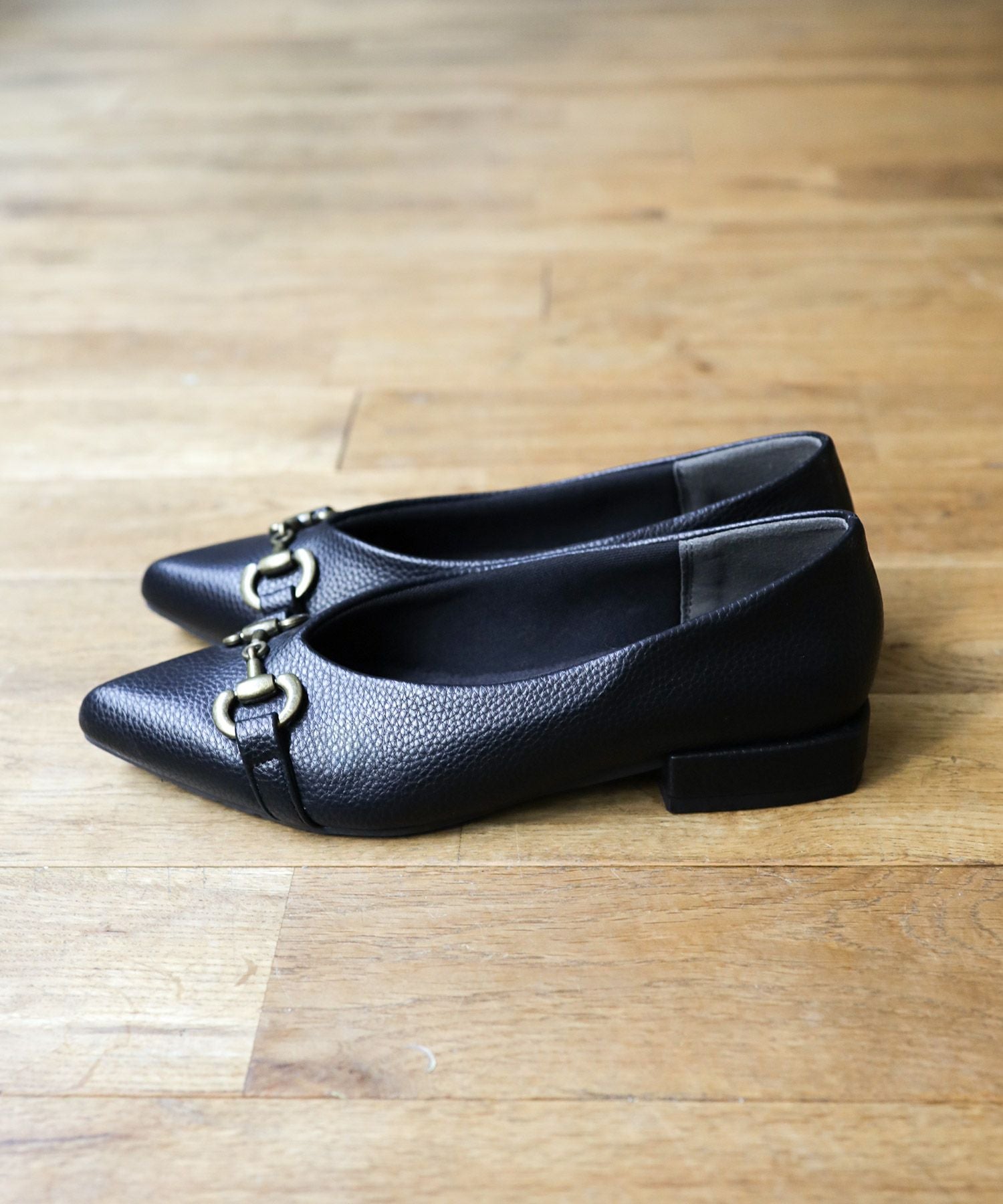 生活防水！晴雨兼用アンティークビットポインテッドトゥレインパンプス/レインシューズ