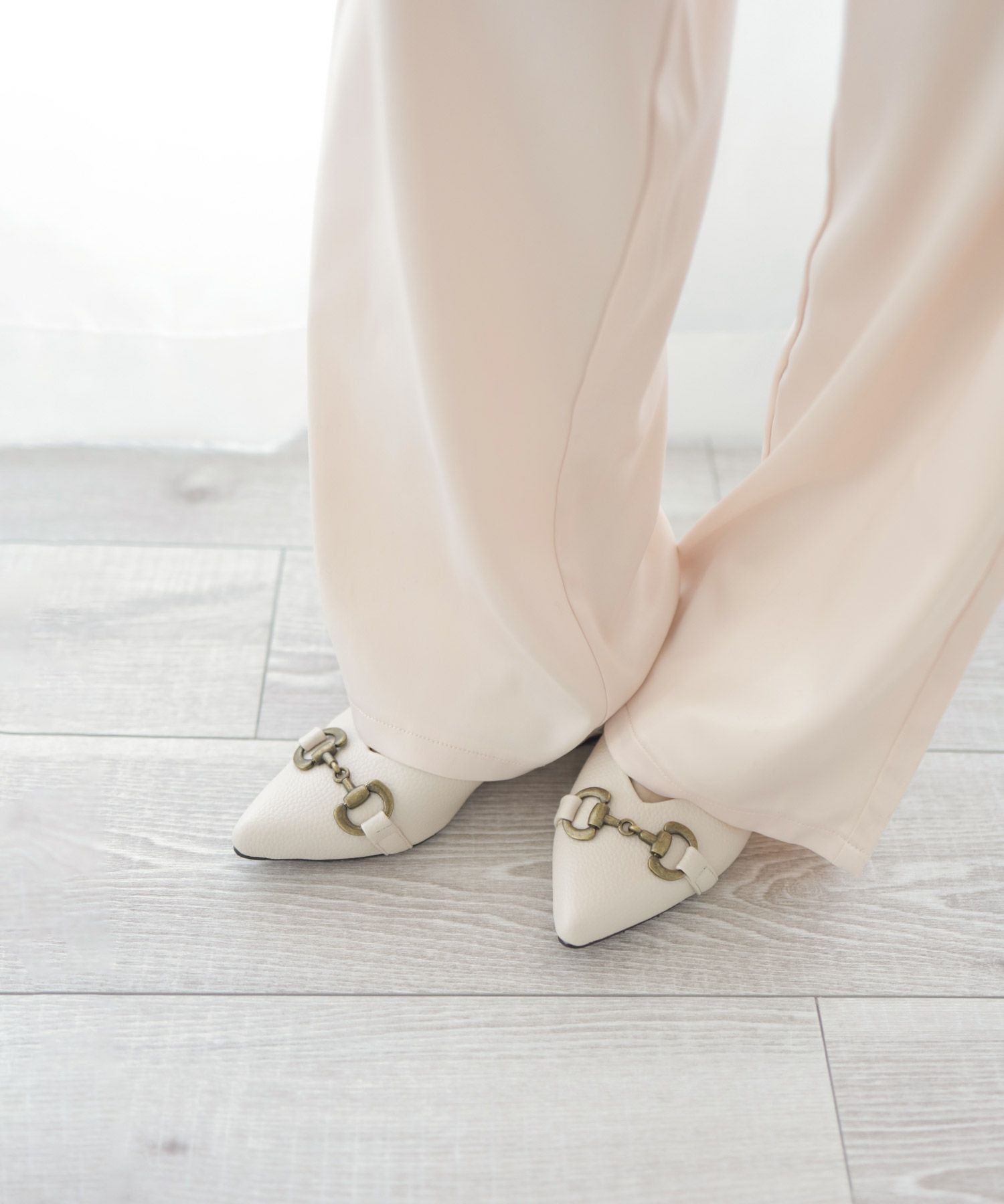 生活防水!晴雨兼用アンティークビットポインテッドトゥレインパンプス/レインシューズ