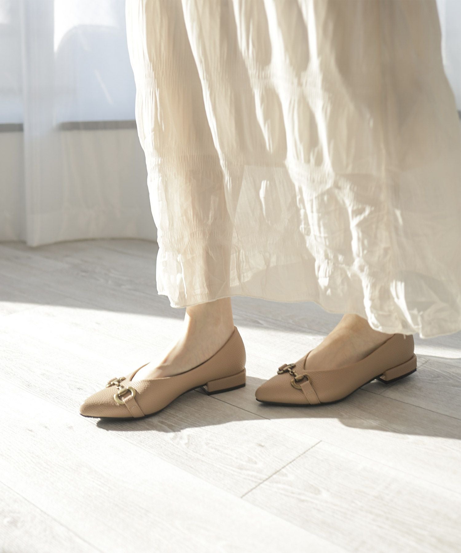 生活防水!晴雨兼用アンティークビットポインテッドトゥレインパンプス/レインシューズ