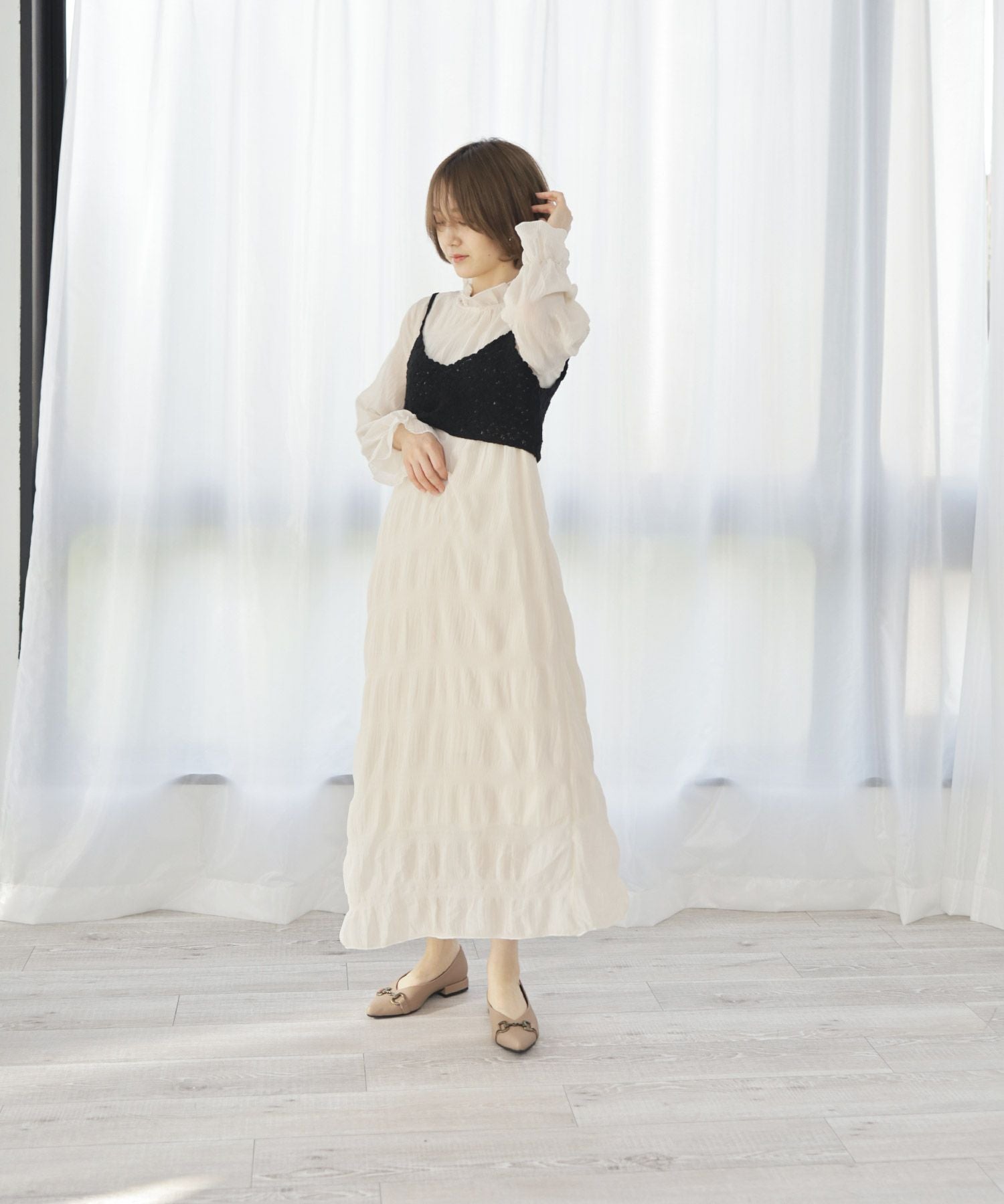 生活防水！晴雨兼用アンティークビットポインテッドトゥレインパンプス/レインシューズ