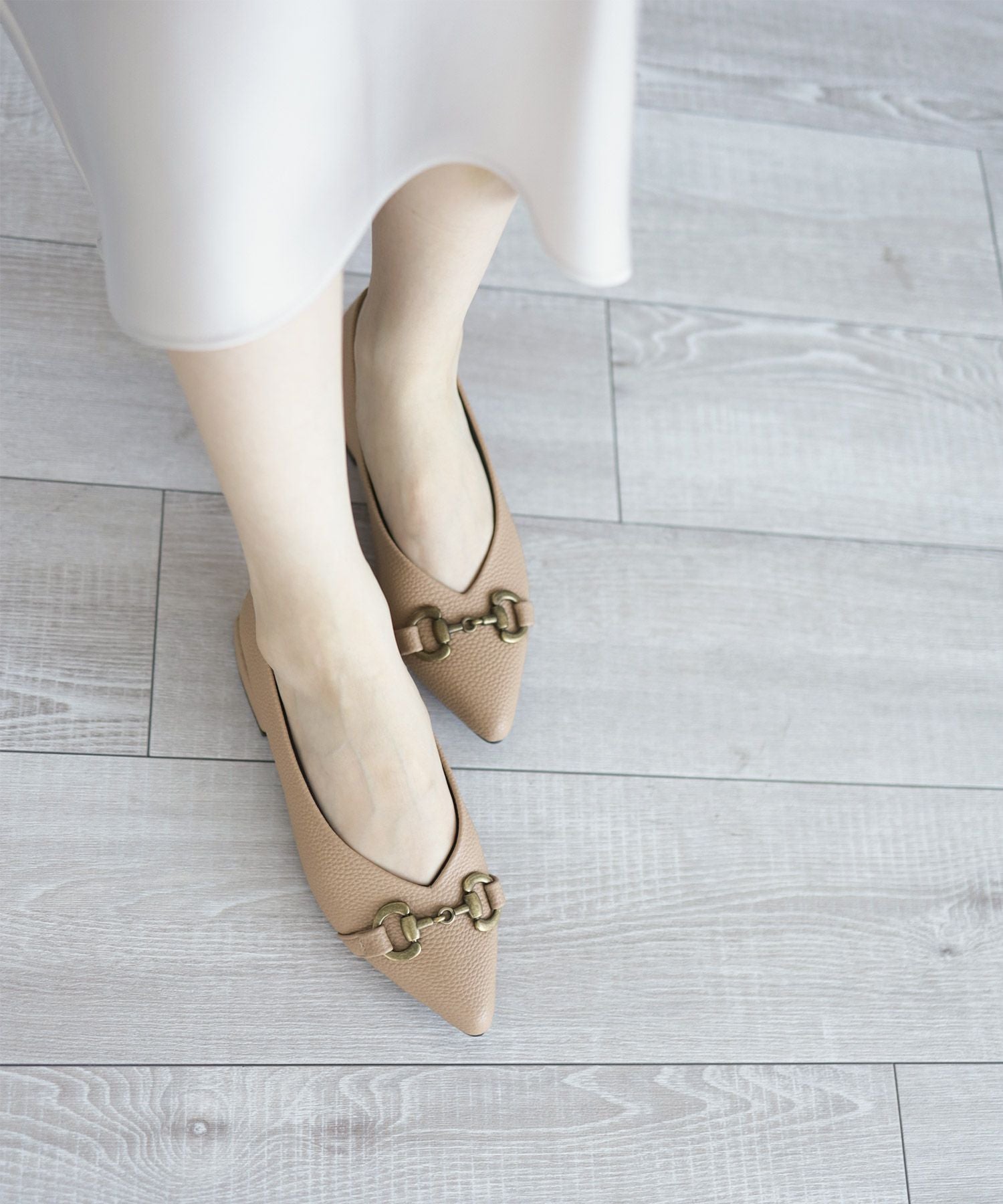 生活防水！晴雨兼用アンティークビットポインテッドトゥレインパンプス/レインシューズ