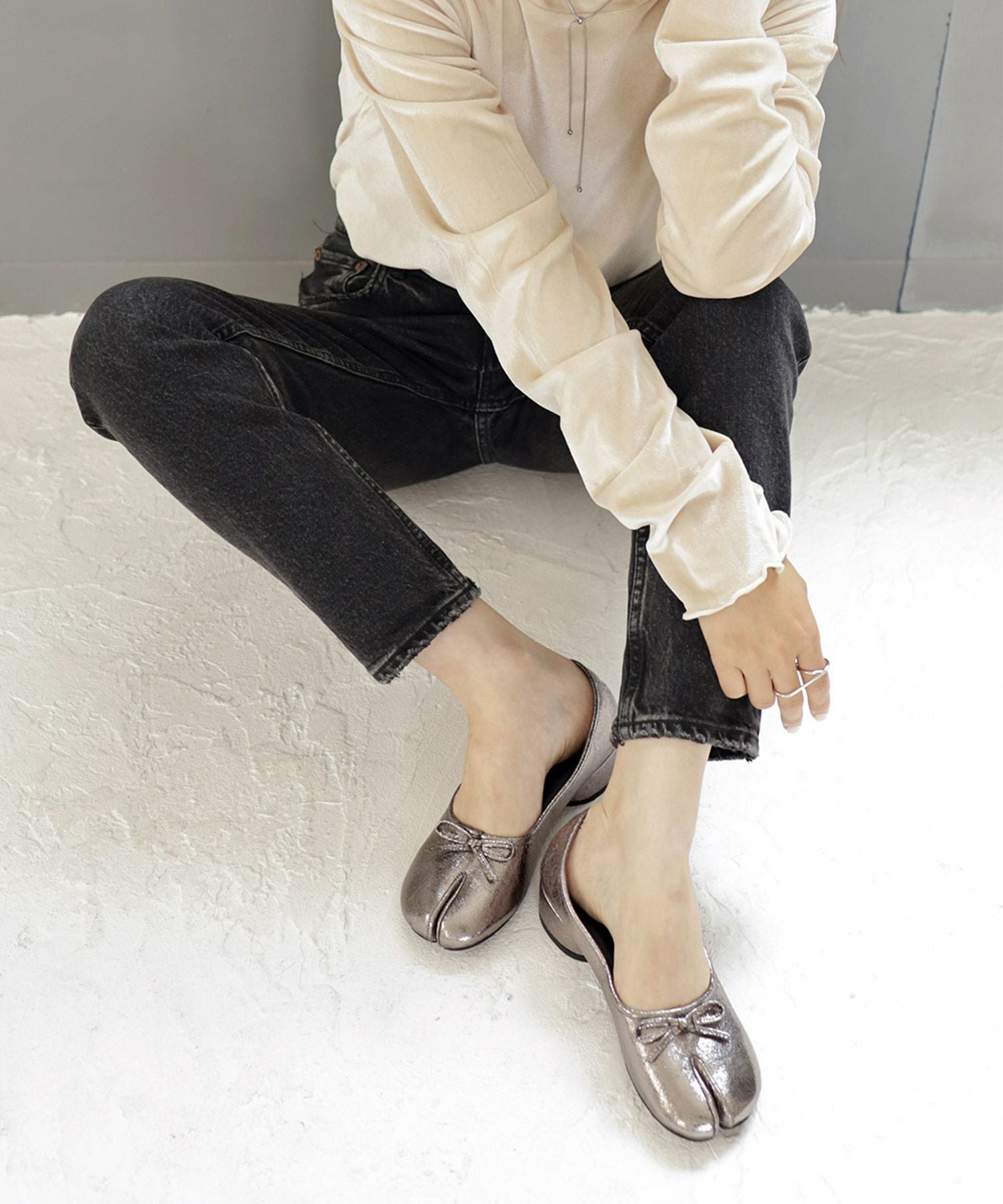 ローヒールタビパンプス▲返品不可