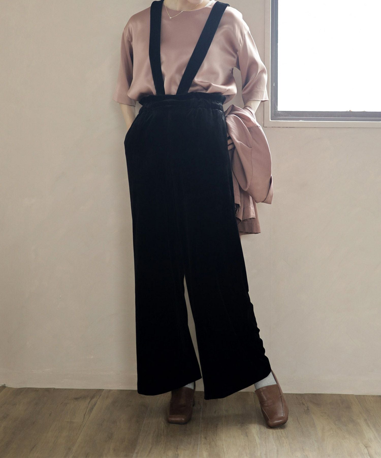 チャンキーヒールスクエアトゥローファーパンプス▲返品交換不可