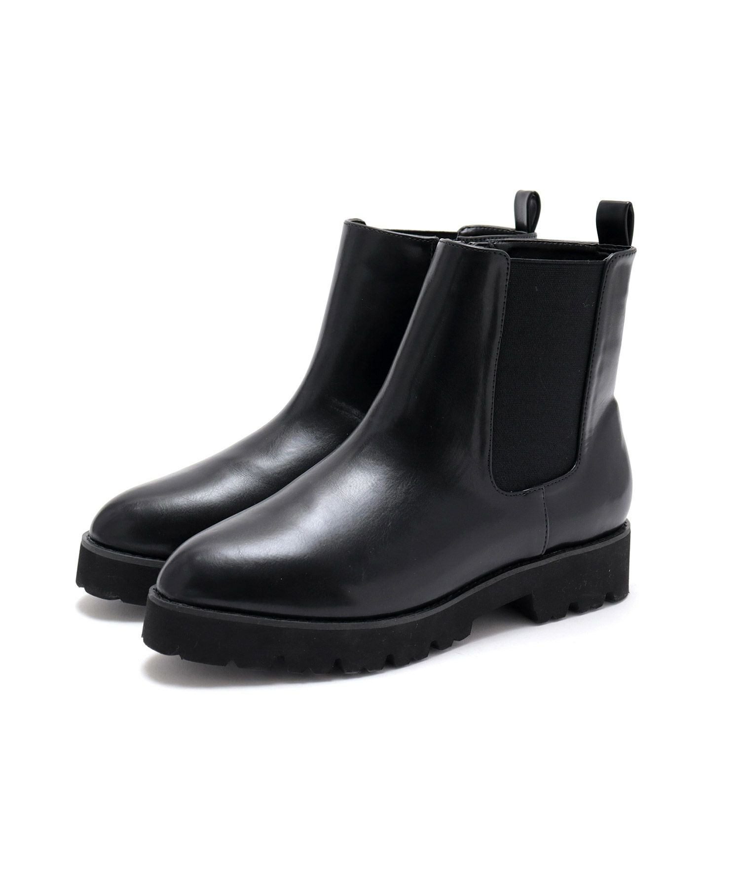 【4E幅広・大きいサイズ】厚底サイドゴアショートブーツ