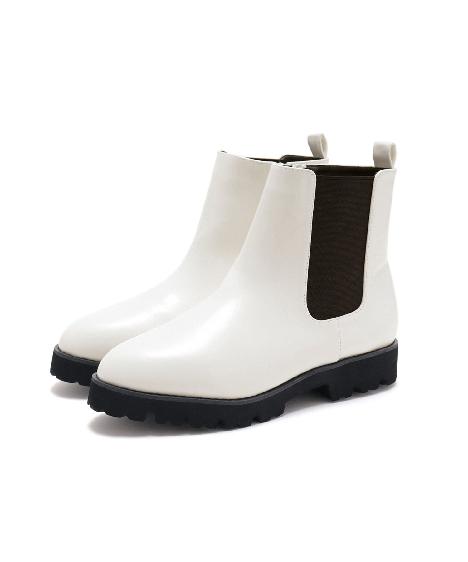 【4E幅広・大きいサイズ】厚底サイドゴアショートブーツ