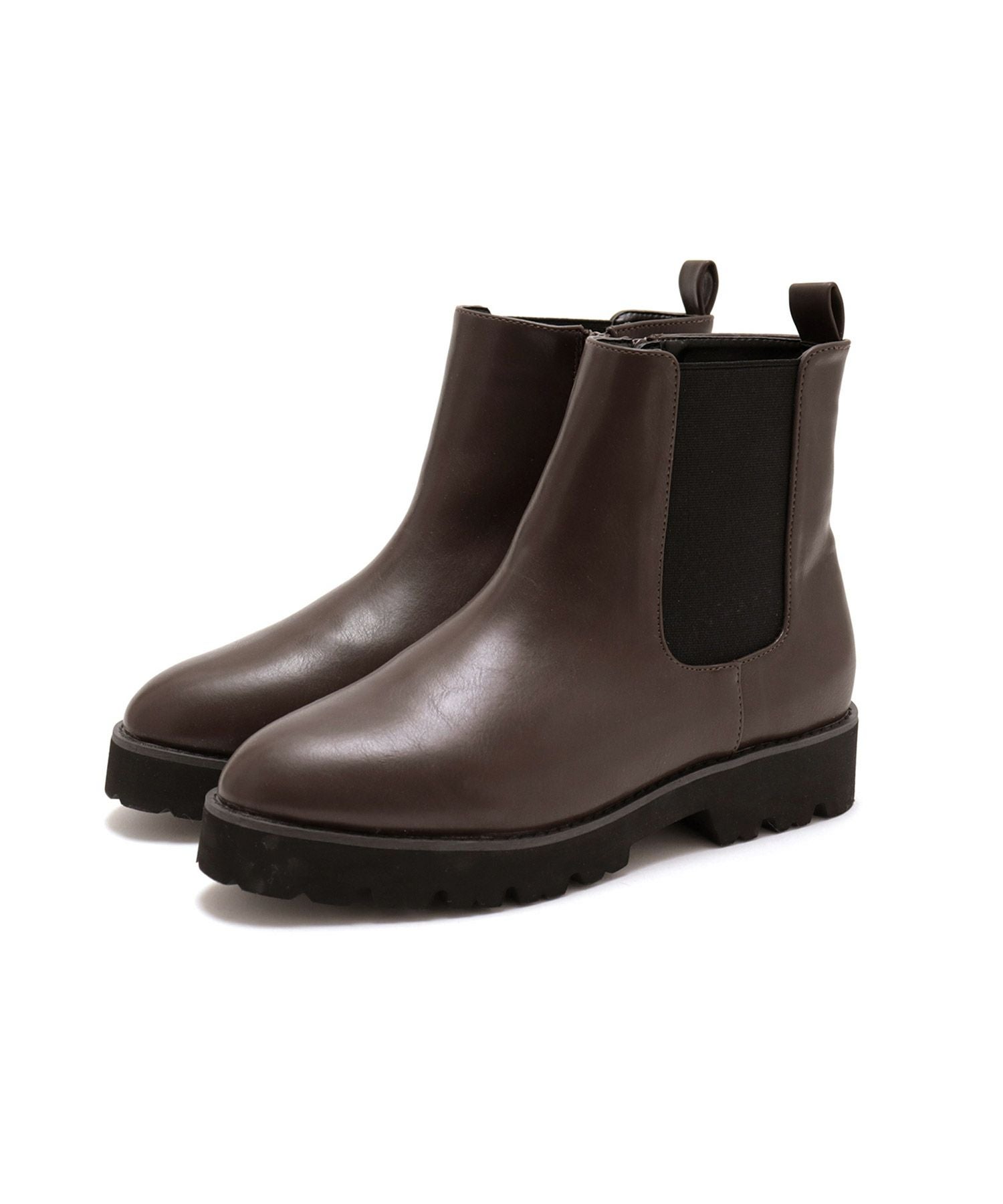 【4E幅広・大きいサイズ】厚底サイドゴアショートブーツ