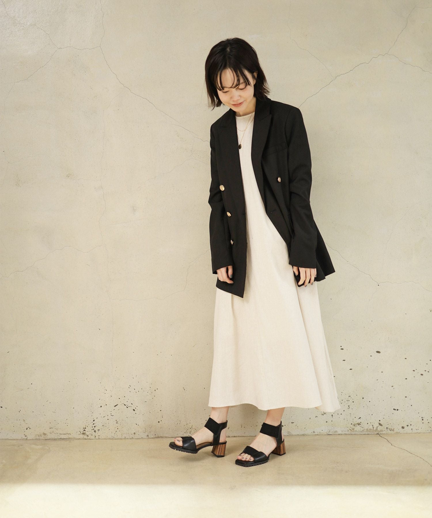 自分の足にフィットする！ゴムフィットチャンキーヒールサンダル 一部4月上旬入荷予定