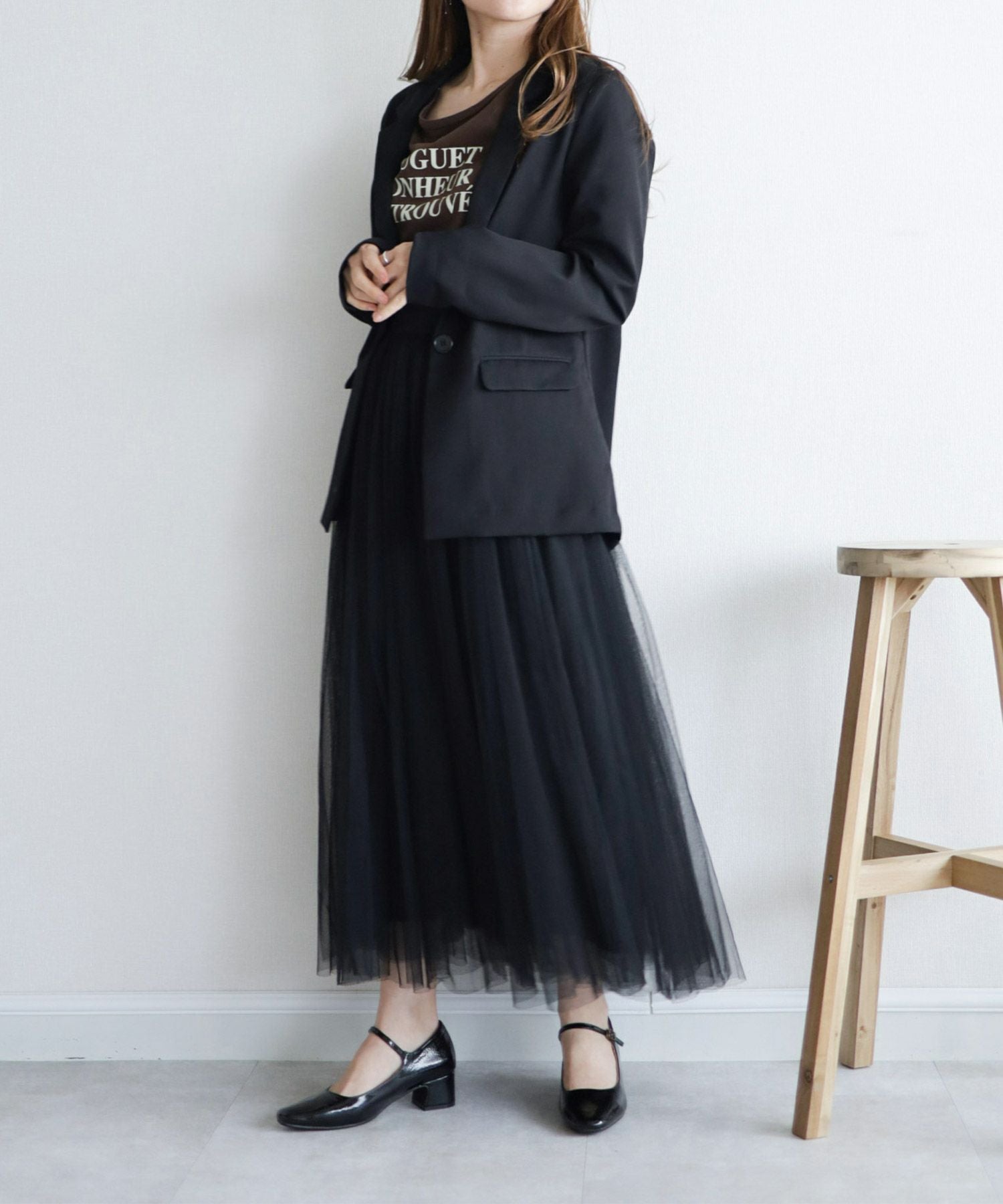 スクエアトゥメリージェーンストラップパンプス