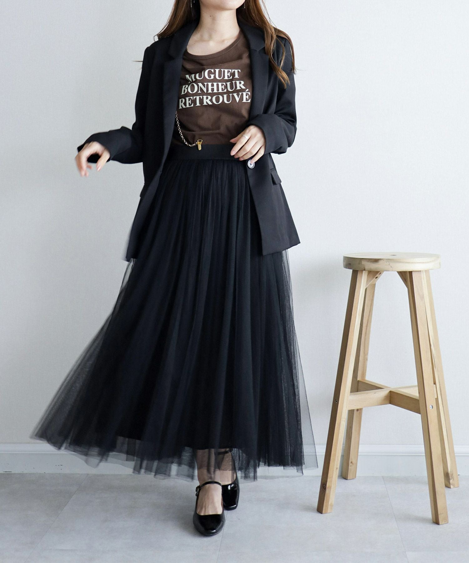 スクエアトゥメリージェーンストラップパンプス