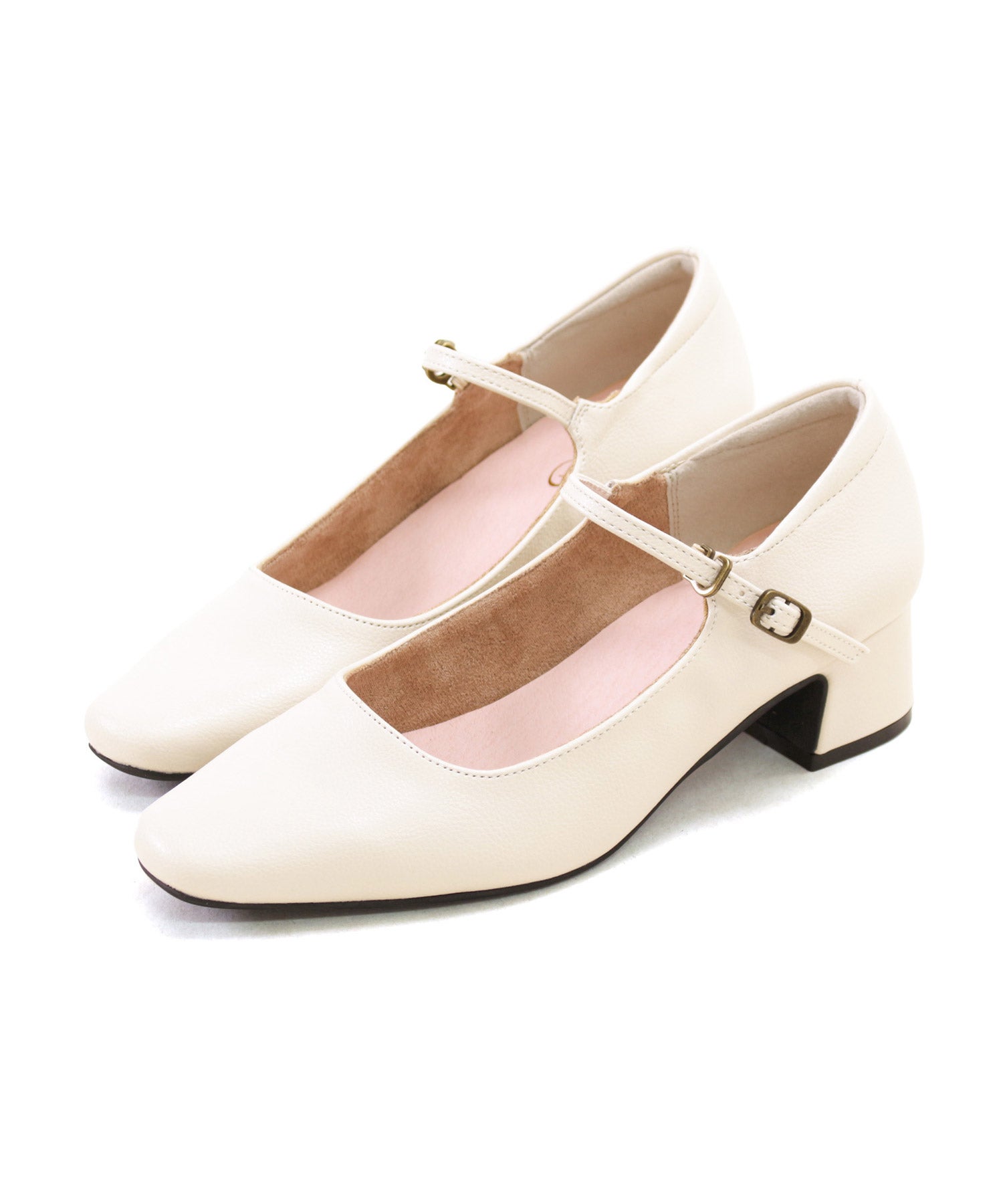 スクエアトゥメリージェーンストラップパンプス