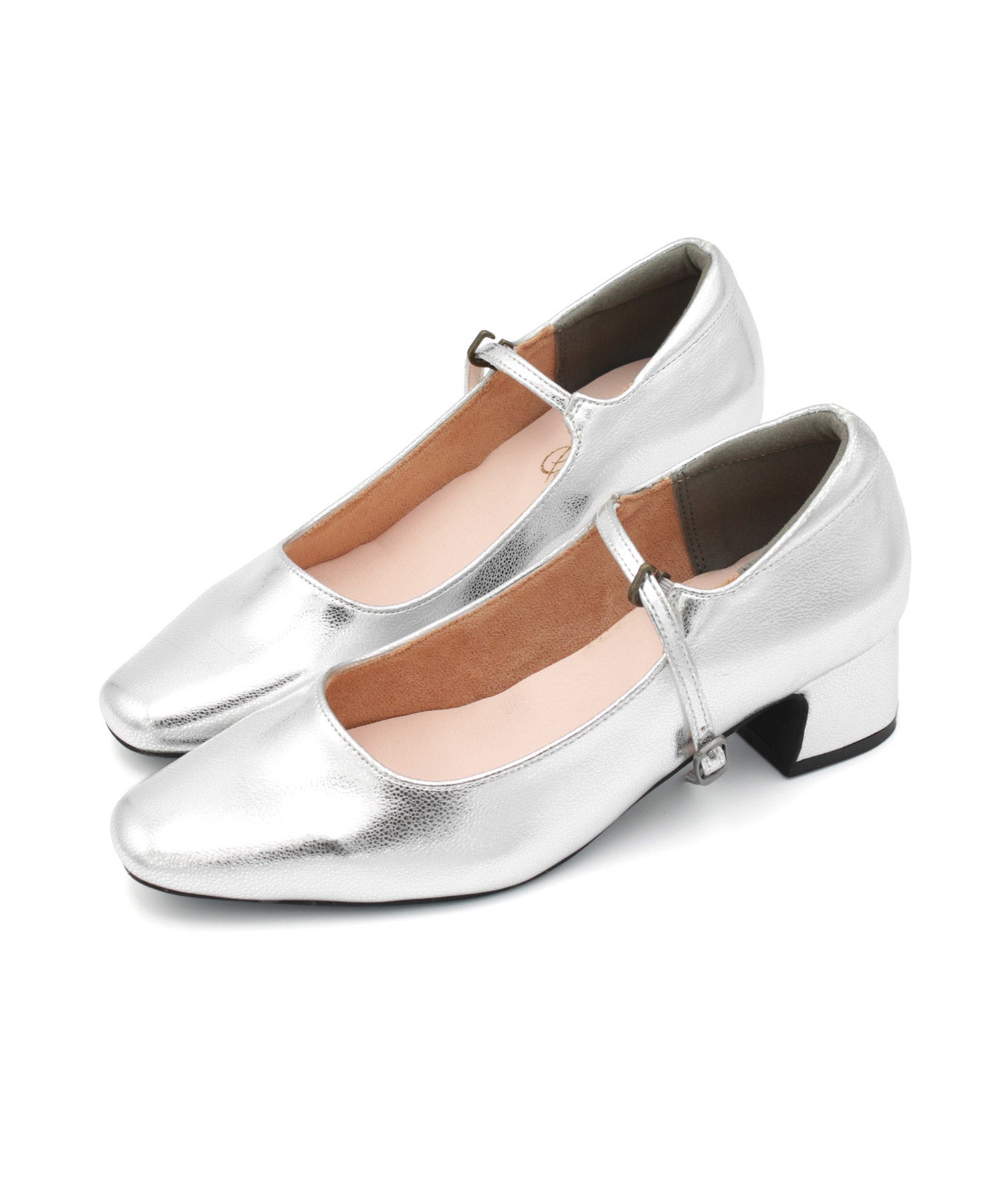 スクエアトゥメリージェーンストラップパンプス