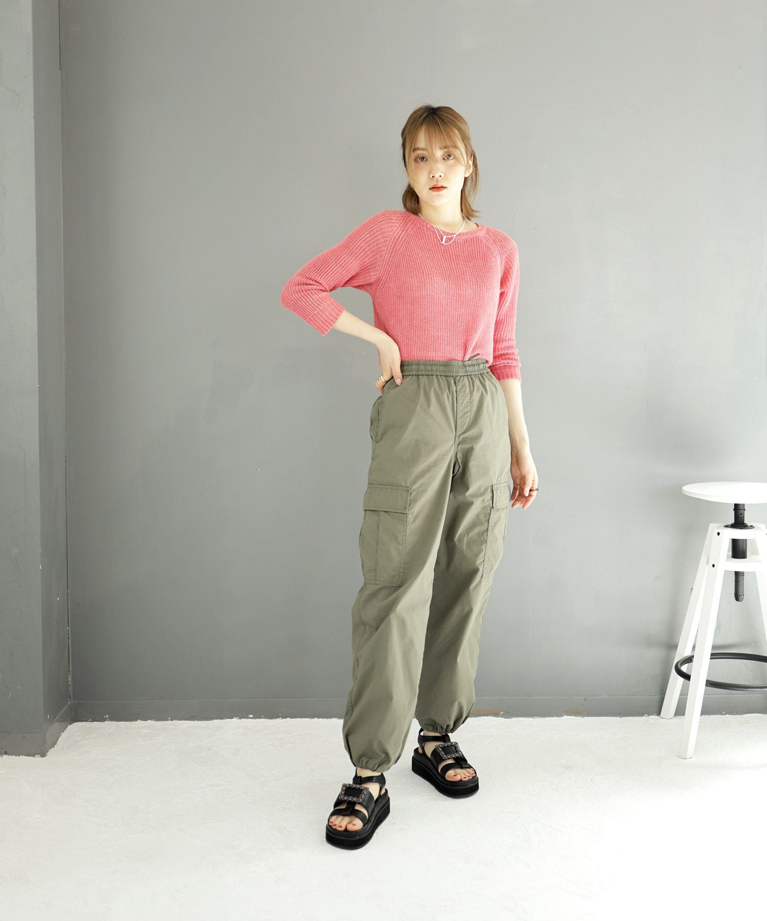 ビジューモチーフ付き厚底フットベッドサンダル▲返品交換不可